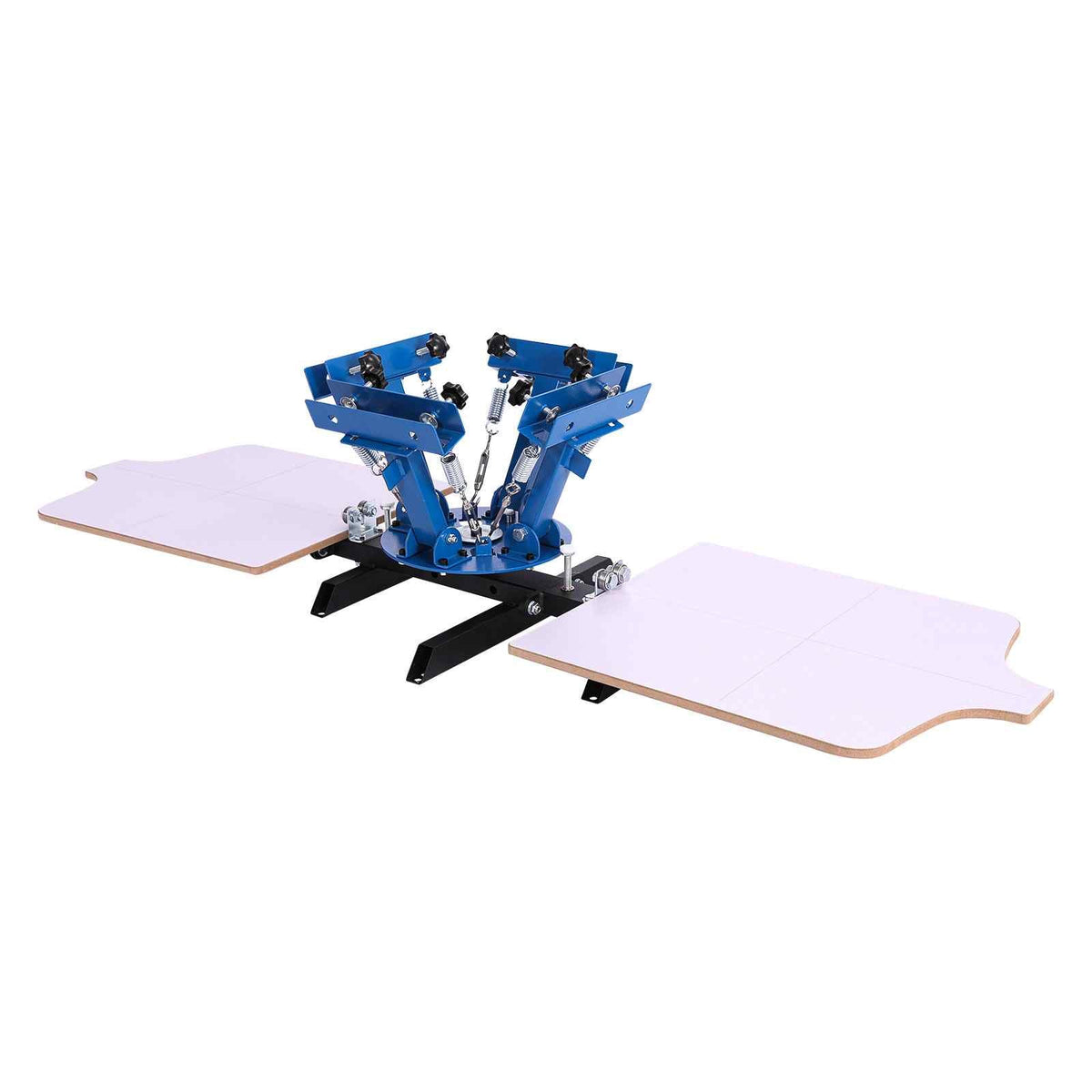 Screen Printing Machine 4 Color 2 Station Silk Screen Printing Press, 21.3 x 17.7 in, 360° Rotatable, Accurate Positioning, Powder-Coated Carbon Steel, for T-shirt DIY, Home and Commercial