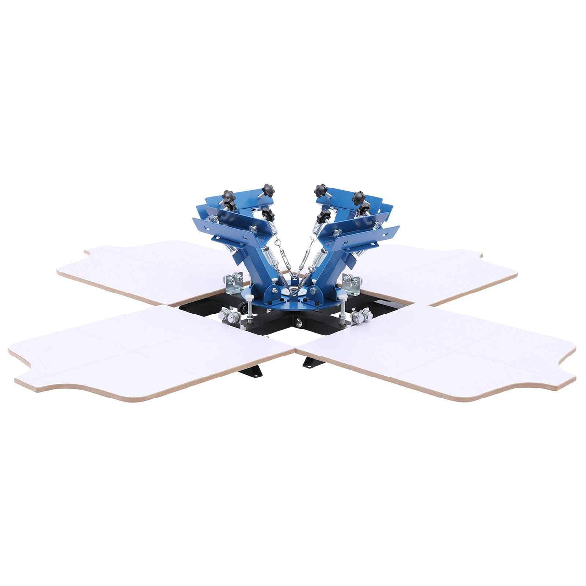 Screen Printing Machine 4 Color 4 Station Silk Screen Printing Press, 21.3 x 17.7 in, 360° Rotatable, Accurate Positioning, Powder-Coated Carbon Steel, for T-shirt DIY, Home and Commercial