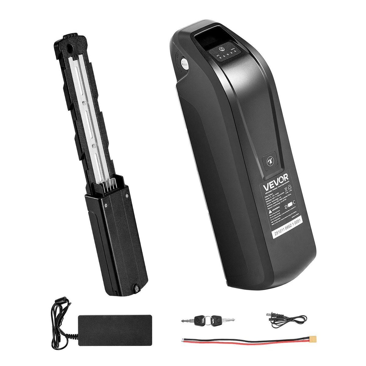 Ebike Battery, 48V 13Ah Electric Bike Lithium Battery Pack with BMS, 3A Charger and Lock for 1000W E-Bike Motor, Detachable Electric Bicycle Replacement Kit with Indicator & Discharge Socket