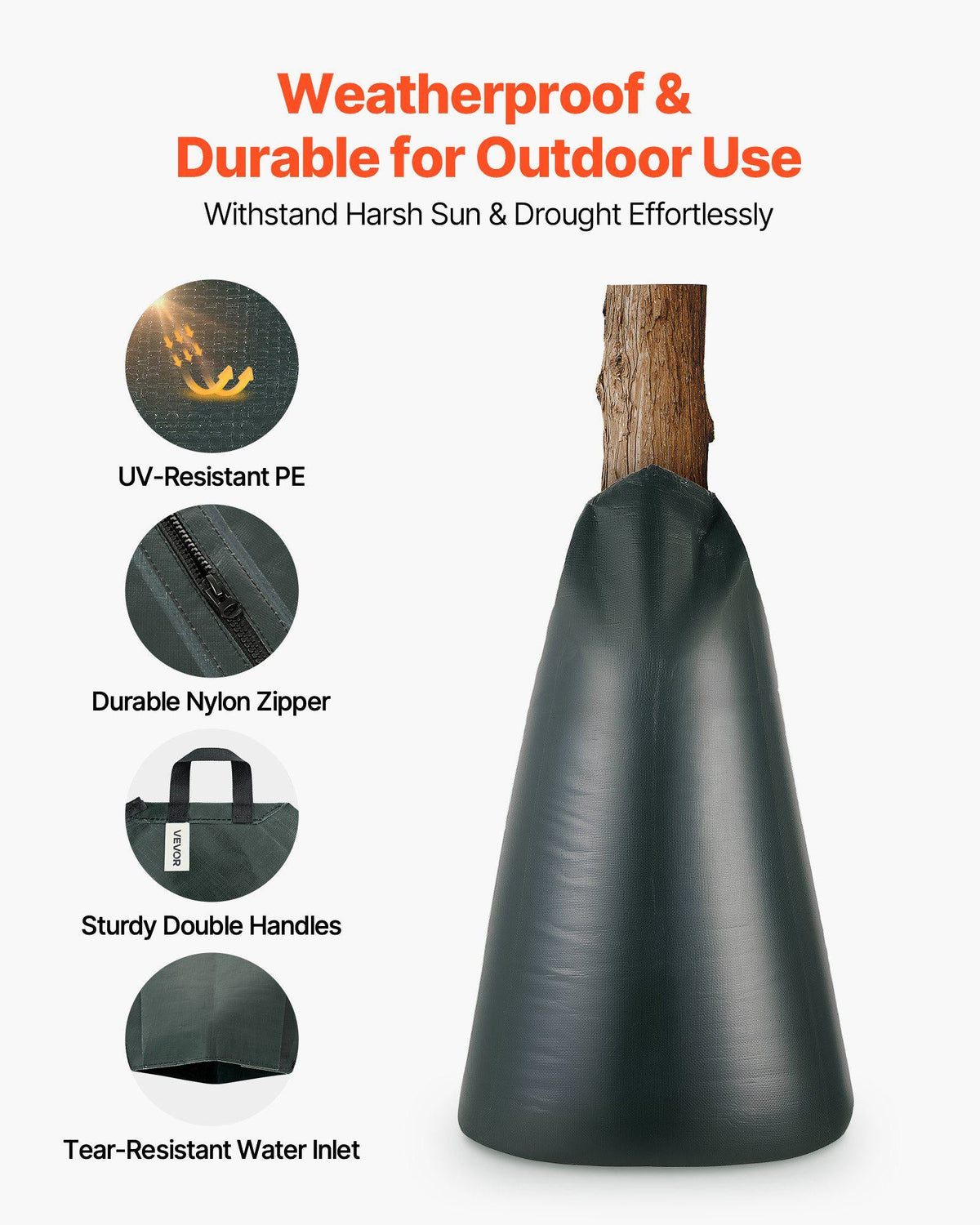 20 Gallon Tree Watering Bags, 4 Pack 3-4 Hours Slow Release Gator Bags for Trees, Heavy Duty PE Tree Drip Irrigation Bag with Zipper, Durable & Reusable Deep Root Shrub Watering Bag
