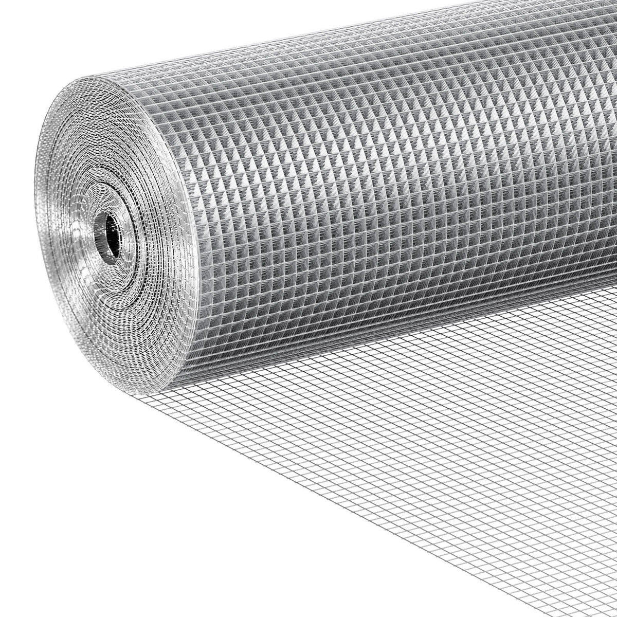 Hardware Cloth 1/4 inch 48 inch x 100 ft 23 Gauge Chicken Wire Fence, Hot-Dip Galvanized After Welding Metal Wire Mesh Roll, Garden Plant Welded Fencing Roll Supports Poultry Netting Cage Fence