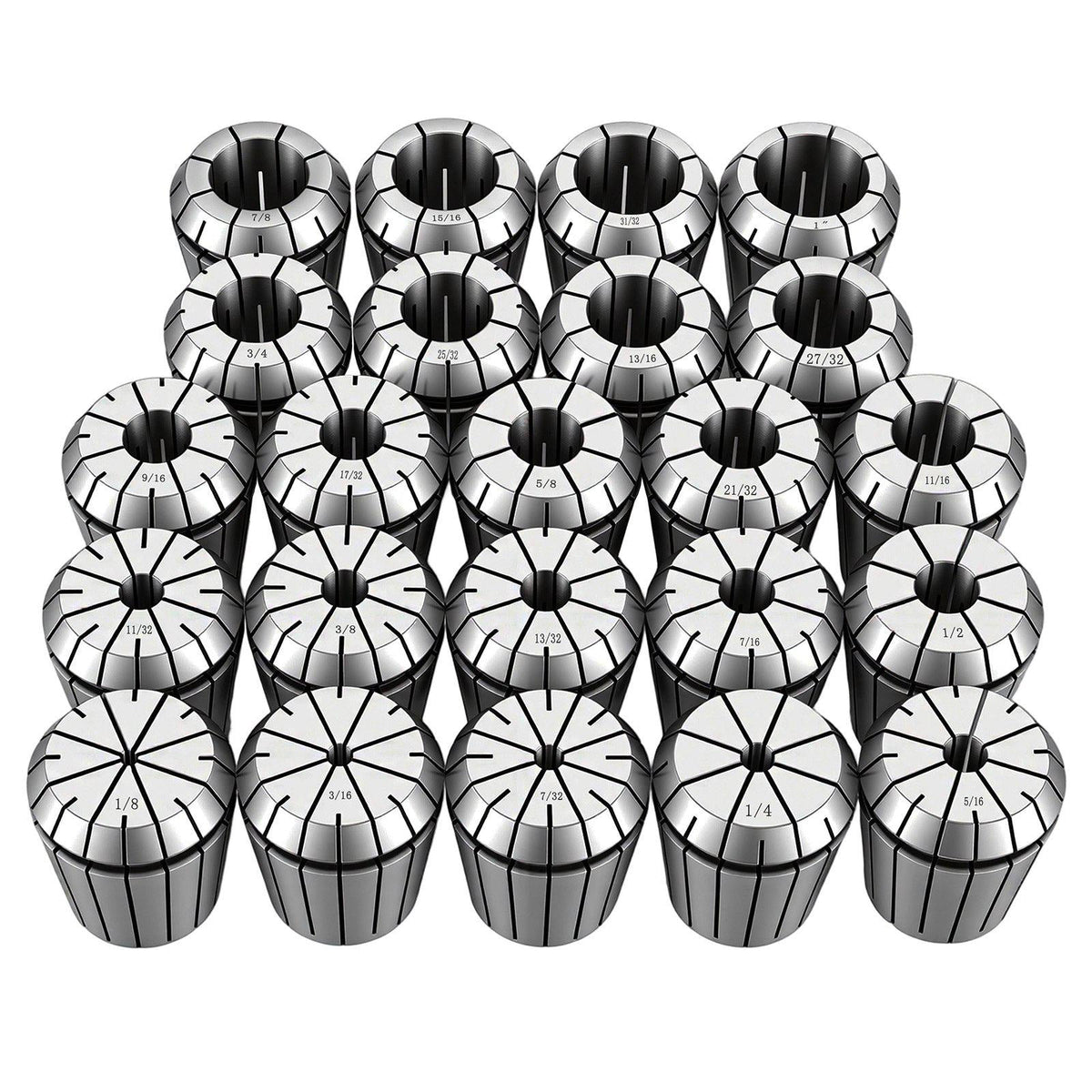 ER40 Collet Set 1/8"-1" 23 Piece ER40 Spring Collet Chuck Set, for CNC Milling Machines & Drill Presses, 0.0006" TIR High Concentricity, Precision Lathe Chuck Tool with Storage Case, Alloy Steel