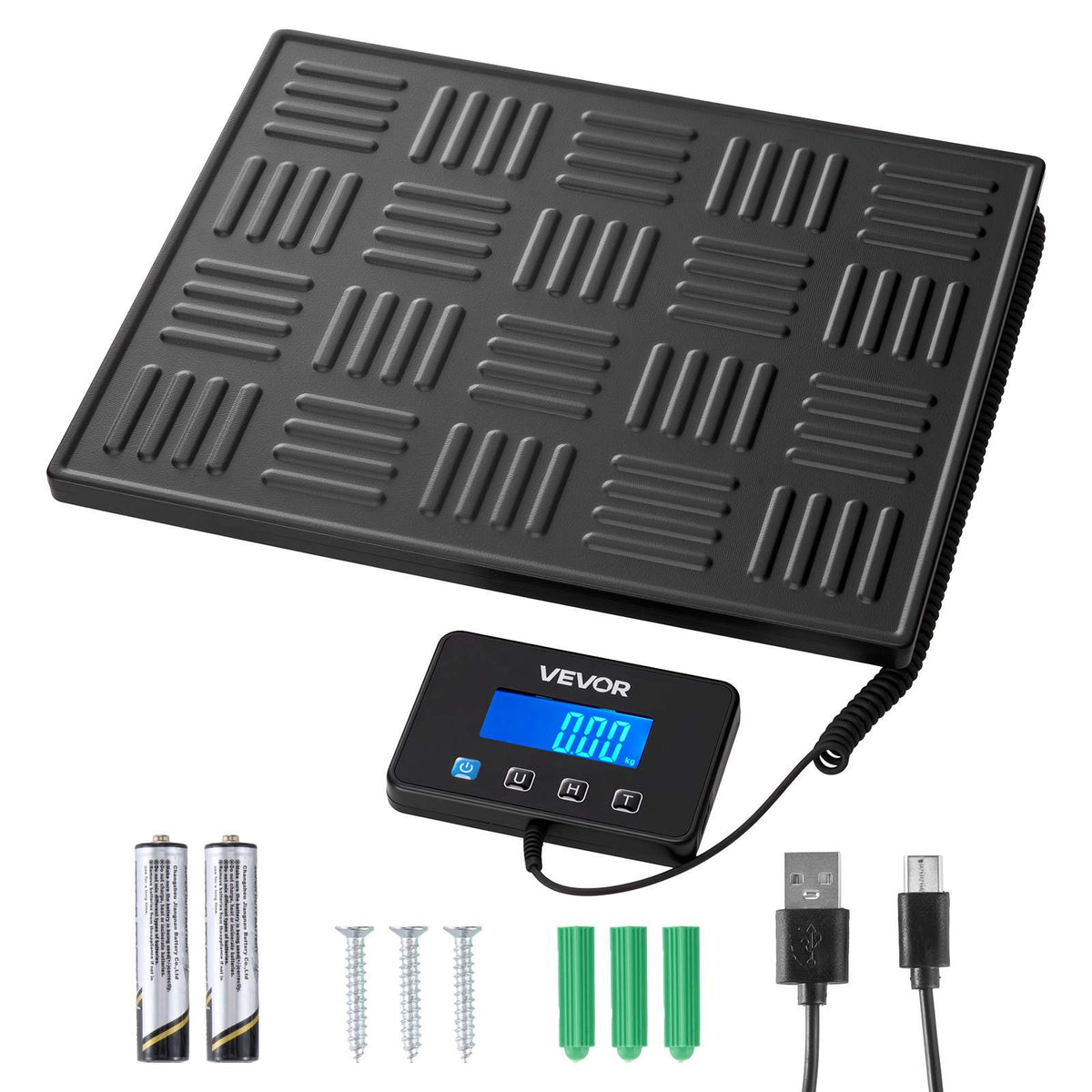 Digital Postal Scale, 0.7 oz/3.5 oz Dual Accuracy, 660 lbs Commercial Weight Scale with Hold/Tare Function & LCD Display, Fit for Packages, Postage, Luggage, Battery & Charging Cable Included
