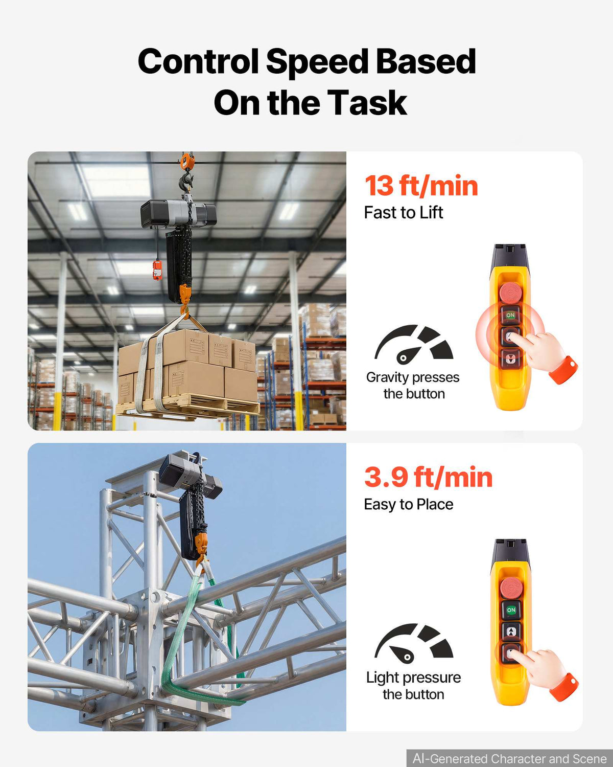 6000 lbs Electric Chain Hoist 30 ft Lift Three-Phase Overhead Crane, Double G100 Chain with 328 ft Wireless & 27 ft Wired Remote Control, 208-240V/440-480V, for Factories, Warehouses, Garages