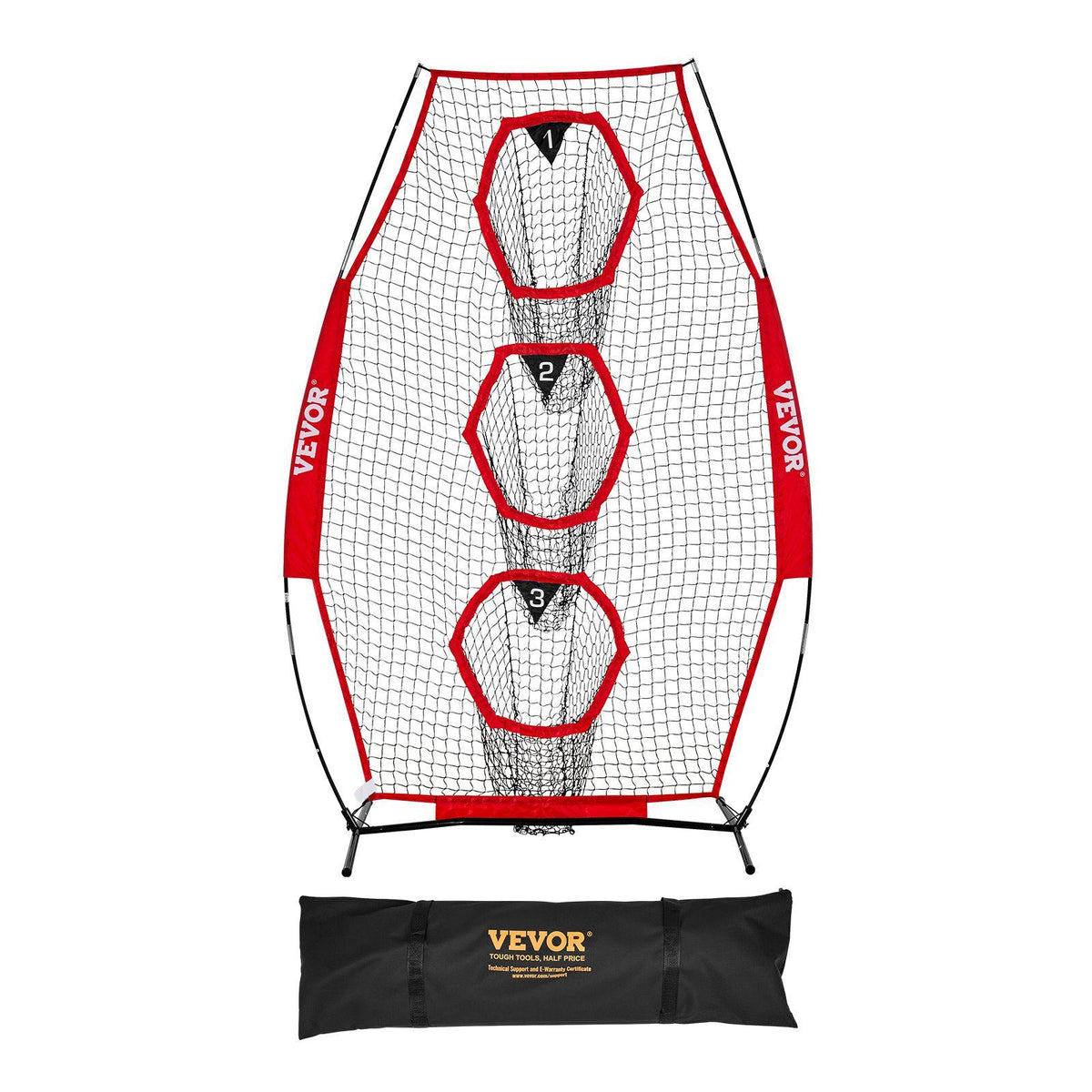 8 x 4 inch Football Trainer Throwing Net, Training Throwing Target Practice Net with 5 Target Pockets, Knotless Net Includes Straps and Portable Carry Case, Improve QB Throwing Accuracy, Red