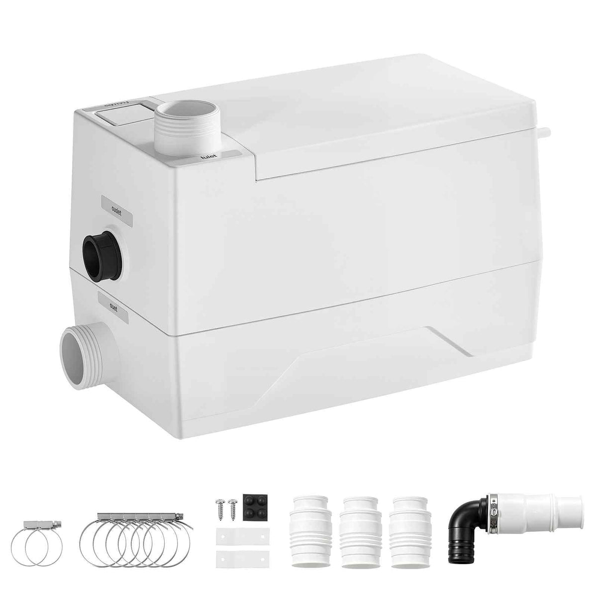 Utility Sink Pump 350W 7200L/h Flow 26.2 ft / 8 m Head Drain Pump, Waste Water Disposal Machine with 3 Inlets, Portable & Powerful Performance, for Basement, Kitchen, Sink, Shower, Gray Water