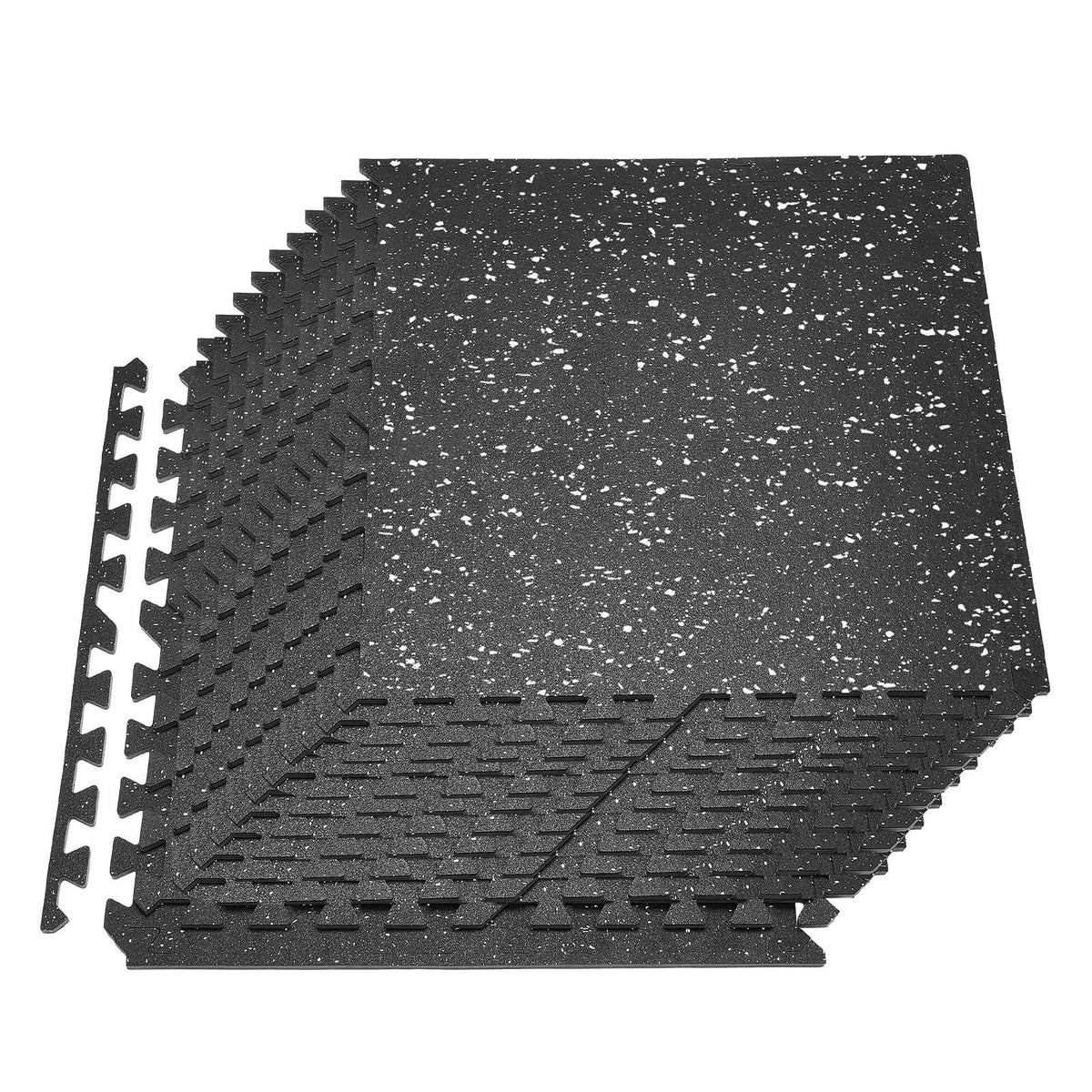 Puzzle Exercise Mat, 24 PCS Fitness Equipment Mats, 24 x 24 x 0.4 in, High-Density EVA Foam Mats Set, Interlocking Rubber Soft Tiles, Protective Floor Padding with White Dots for Home Gym Office