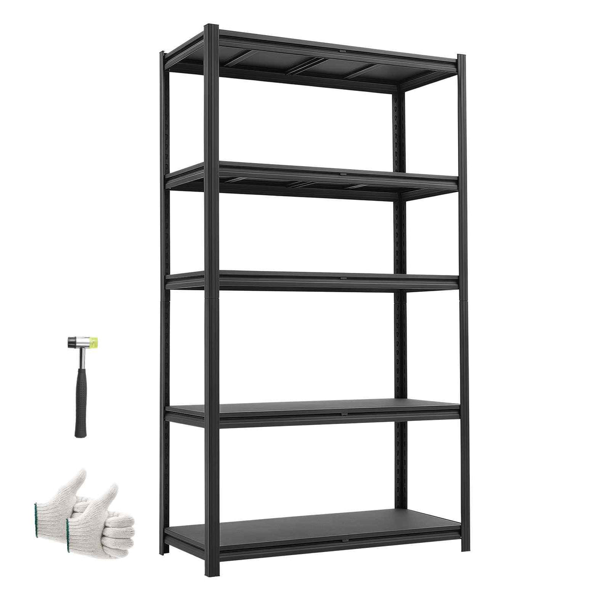 Storage Shelves, 5-Tier Adjustable, 3000 lbs Capacity, Heavy Duty Garage Storage Shelving Unit, Metal Utility Rack Shelf, for Garage Warehouse Basement Kitchen, 40.55" W x 18.31" D x 71.38" H