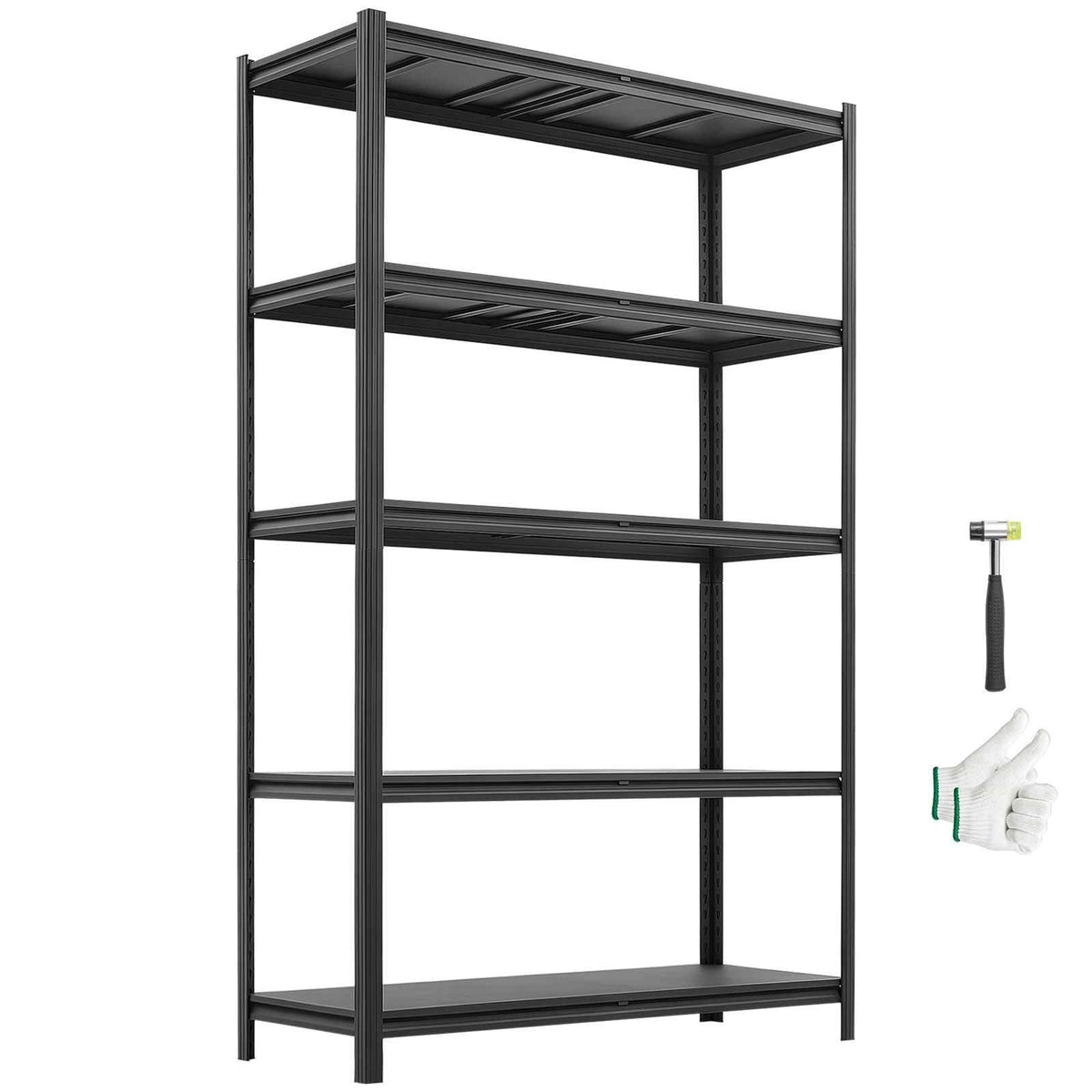 Storage Shelves, 5-Tier Adjustable, 3000 lbs Capacity, Heavy Duty Garage Storage Shelving Unit, Metal Utility Rack Shelf, for Garage Workshop Warehouse Basement, 48.43" W x 18.31" D x 77.24" H