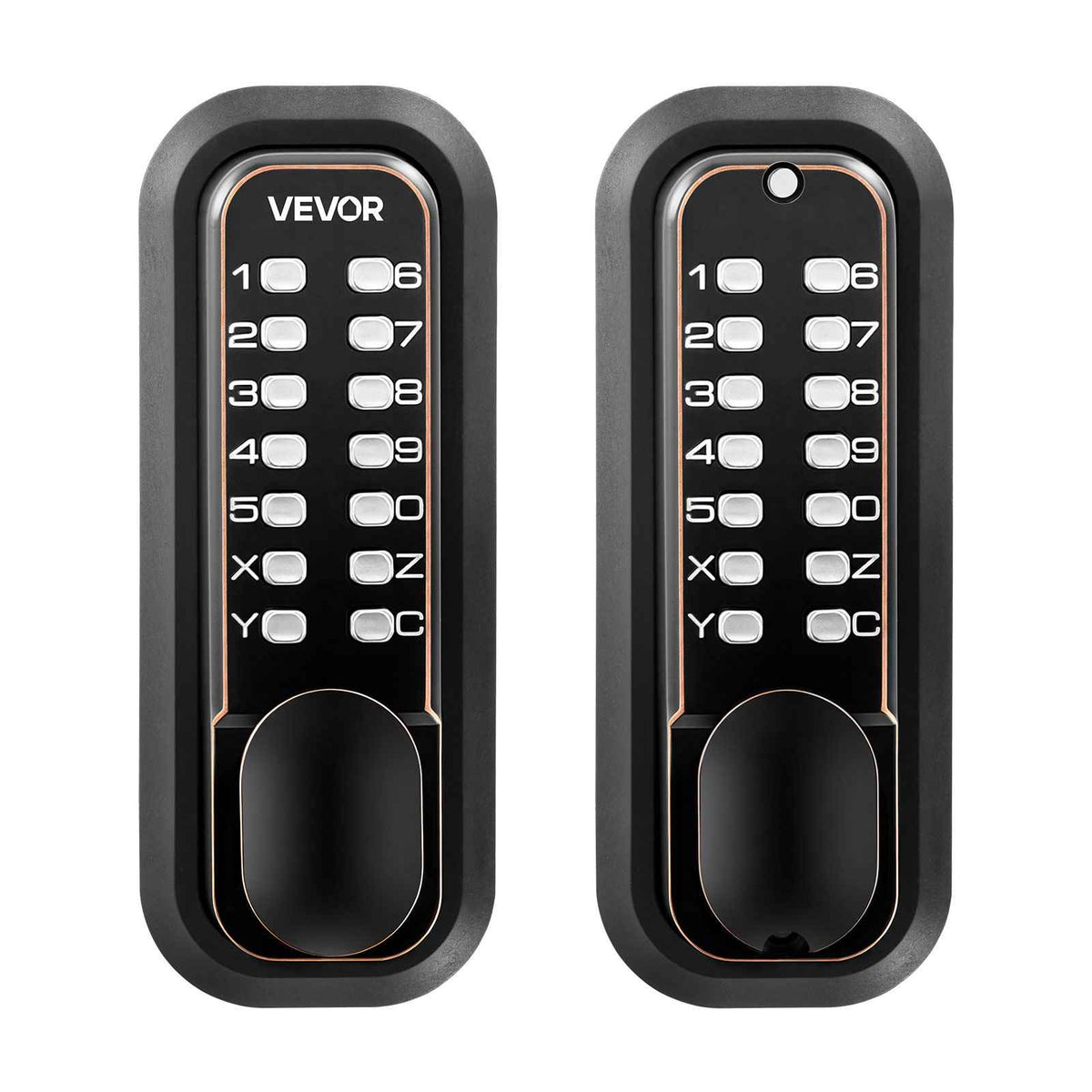 Mechanical Keyless Entry Door Lock, 2.0 Code Upgrade, 4-7 Digits Code, Double-Sided Push Button Combination Mechanical Keypad Door Knob, Auto Locking, for Indoor or Outdoor, Oil-Rubbed Bronze