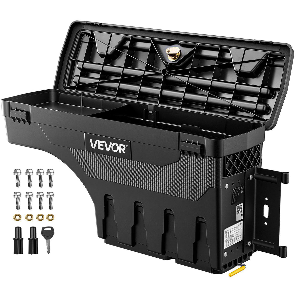 Truck Bed Storage Box, 6.6 Gal/25L Waterproof ABS Wheel Well Tool Box, Anti-Theft Lock, Compatible with 2020-2025 Chevy/GMC Silverado/Sierra 2500/3500HD, Passenger Side Right (Drilling Required)