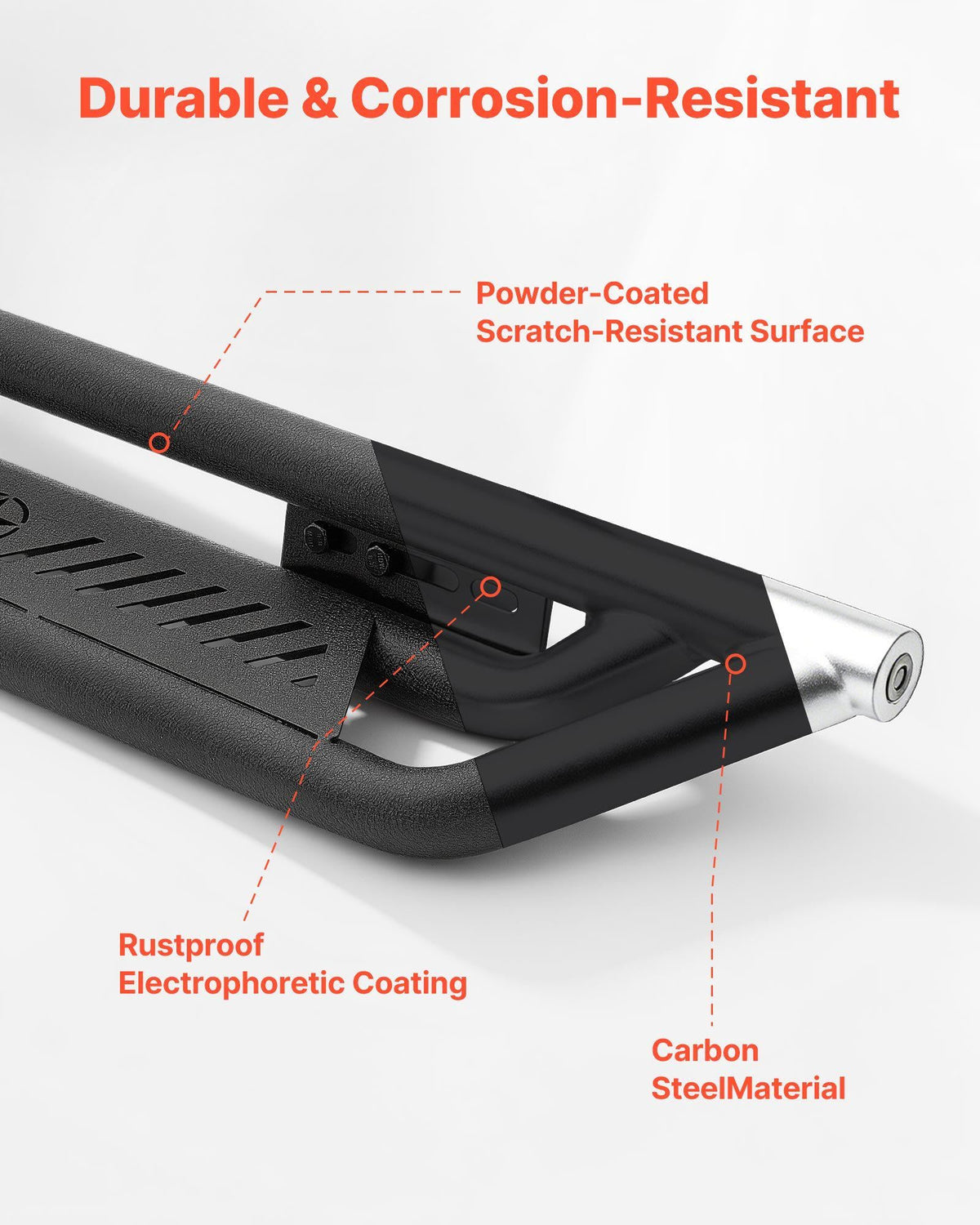 Running Boards, 6 Inches Side Steps Compatible with 2022-2025 Toyota Tundra CrewMax Cab, Black Carbon Steel Nerf Bars, 550 lbs Load Capacity, Wide Non-Slip Hollow Surface with Rustproof Coating