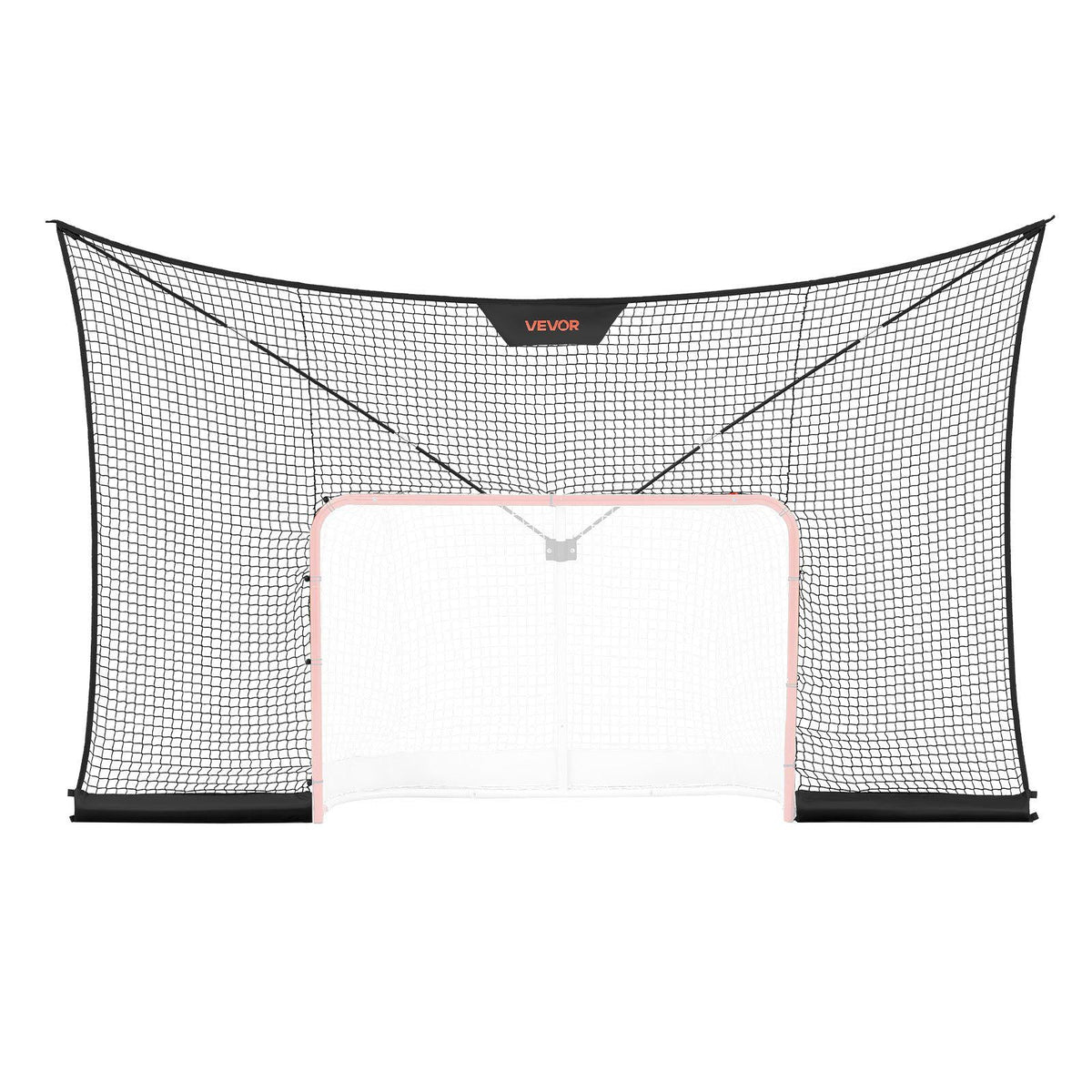 Hockey Net Backstop, 12x7 ft Durable Hockey Goal Backstop Net with Extended Coverage, Lightweight and Portable Backyard Training Equipment, Easy Assembly, for Youth Adult (NET ONLY)