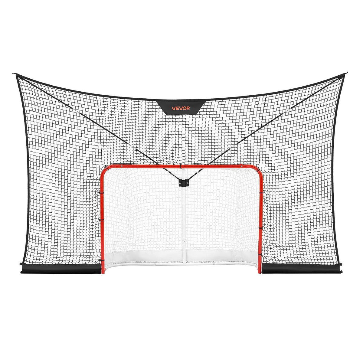 Hockey Goal Goal and Backstop Net Set, 12x7 ft Durable Hockey Net with Extended Coverage, Lightweight Portable Complete Training Accessory Set, Easy Assembly, for Youth and Adults
