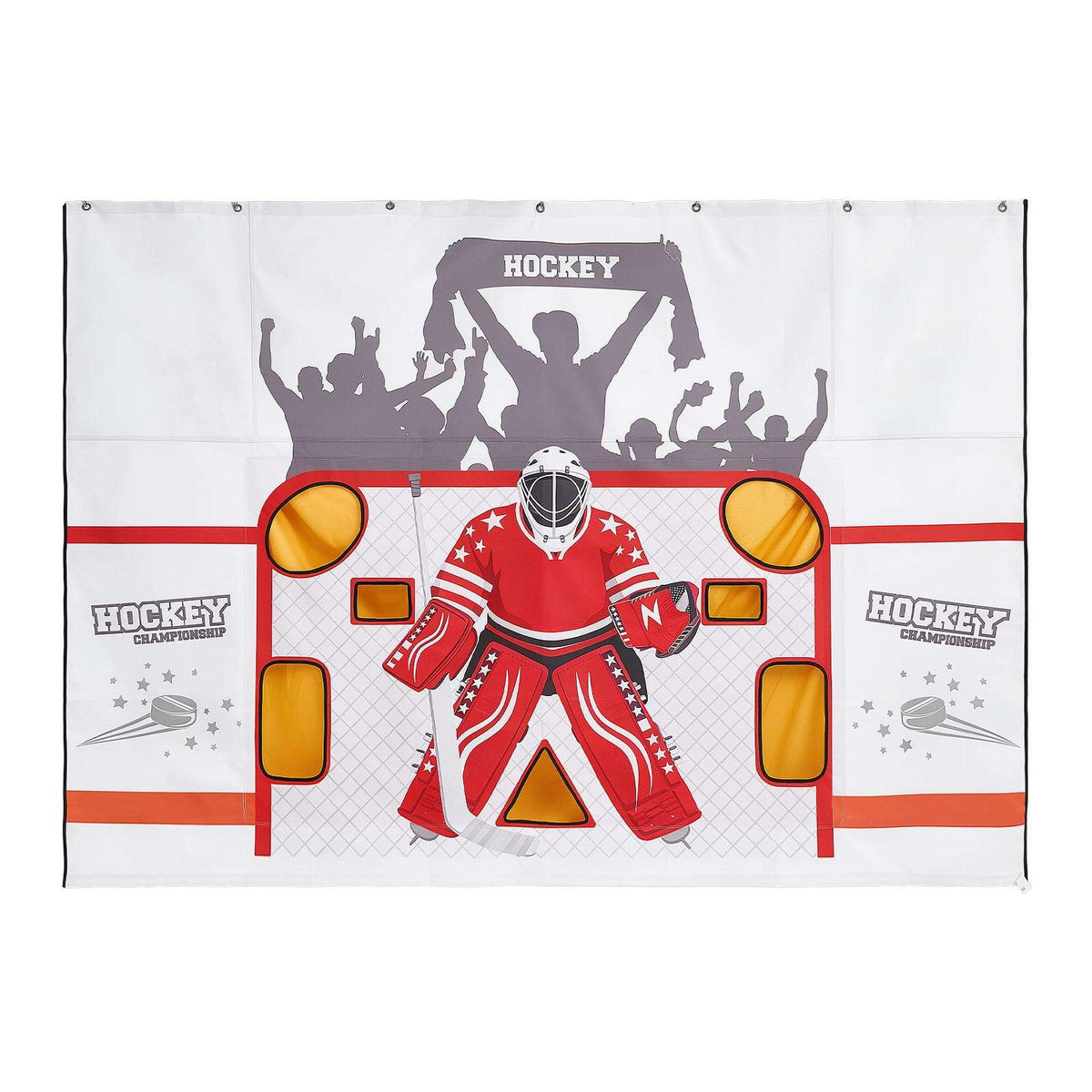 Hockey Shooting Tarp, Shooter Tutor Ice Hockey Goal Practice Target, Tear-proof Premium Net with 7 Holes, Easy Set Up Hockey Net Replacement, Training Equipment for Practicing Shooting Accuracy