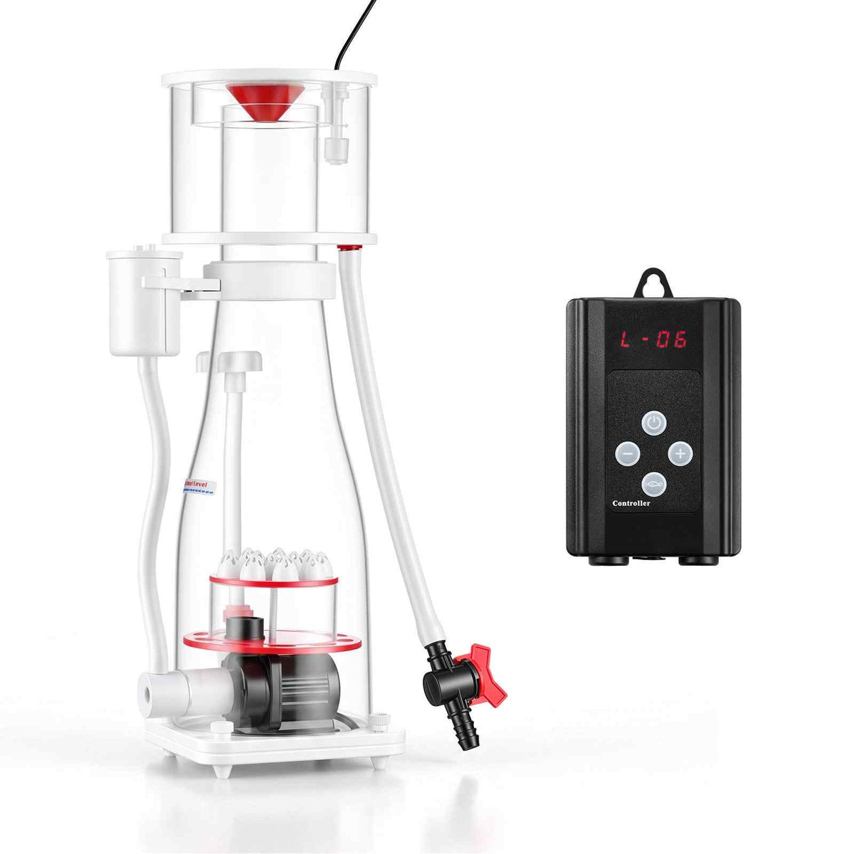 Protein Skimmer for 106-185 Gal Saltwater Aquariums In Sump with Pump, Protein Skimmer with DC Pinwheel Pump, Adjustable Control, for 106-185 Gal Saltwater Aquarium & Reef Tank, In Sump Use Only