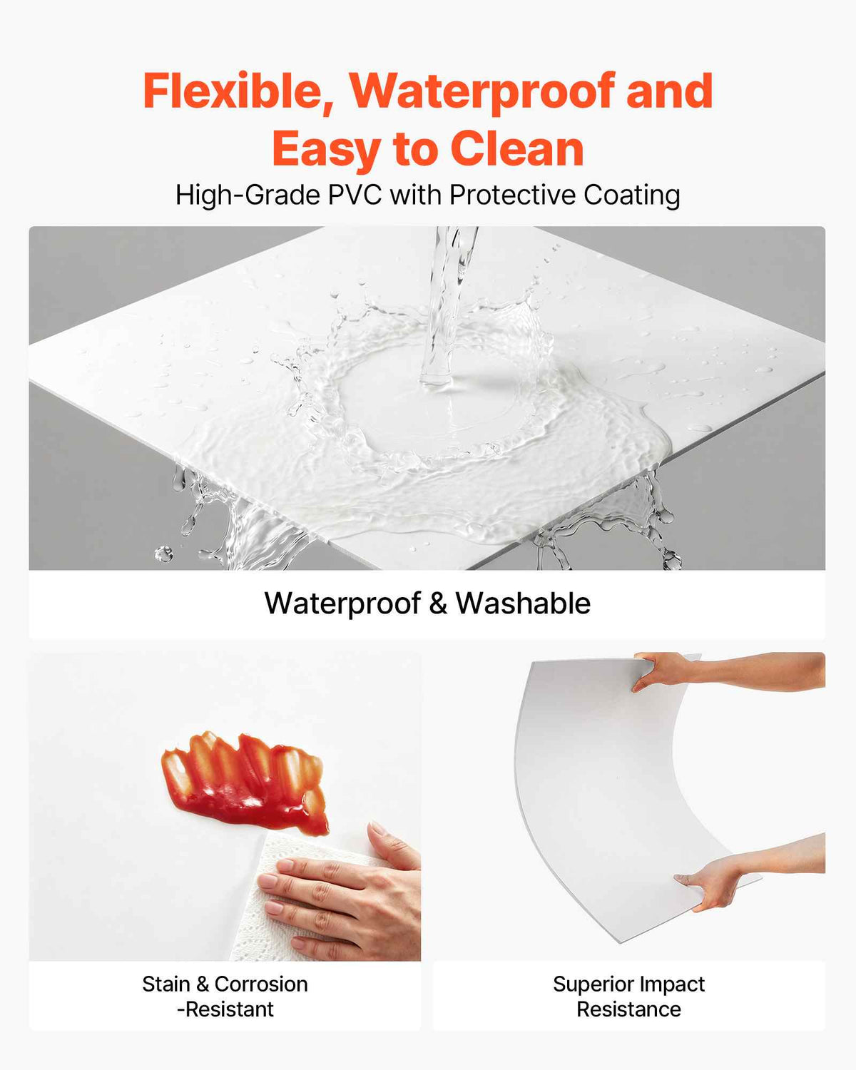 24 x 24 in PVC Ceiling Tiles 12-Pack Drop Ceiling Panels White, PVC Foam Board, Grid Fit, Water-Resistant, Flexible Cut, Easy to Clean, Modern Decorative for Home,Office,Kitchen,Living Room