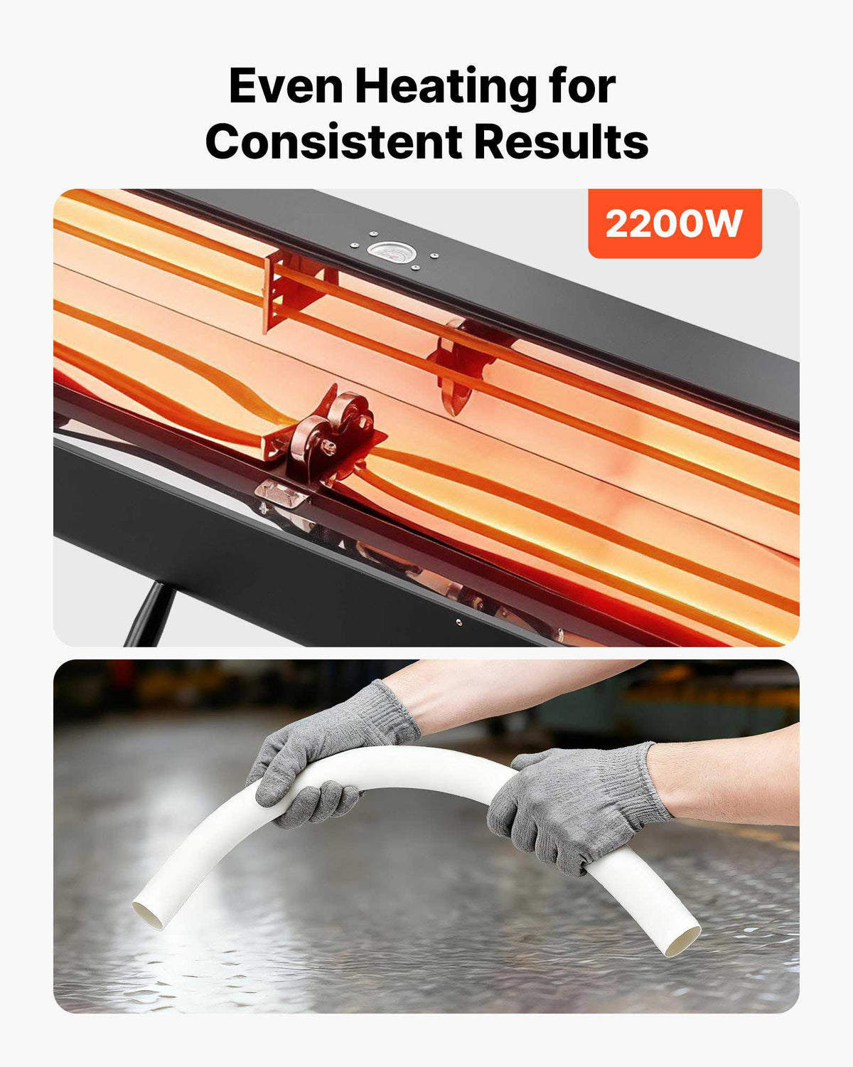 Electric PVC Conduit Heater, 1/2" to 4", 2200W Rapid and Even Heating, PVC Bender Heater Pipe Bending Tool with Carrying Handle, Easy to Use, for Construction Crews, DIY Enthusiasts, Workshop
