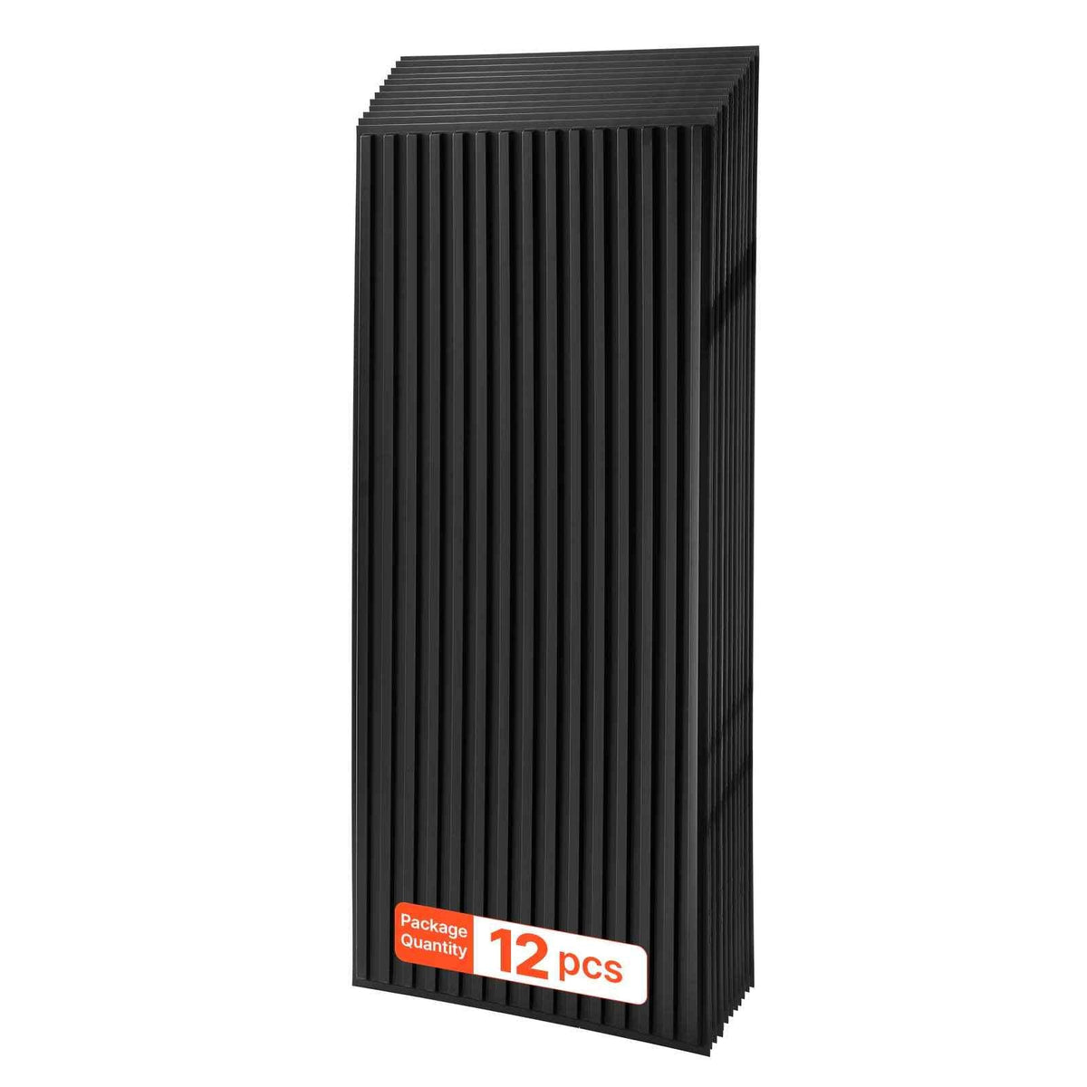 24 x 48 in PVC Ceiling Tiles 12-Pack 3D Black Linear Slat Panels, Smooth PVC Sheet for Drop Grid, Impact-Resistant, Paintable Surface, Easy Cut, Modern Decorative Style for Home, Office