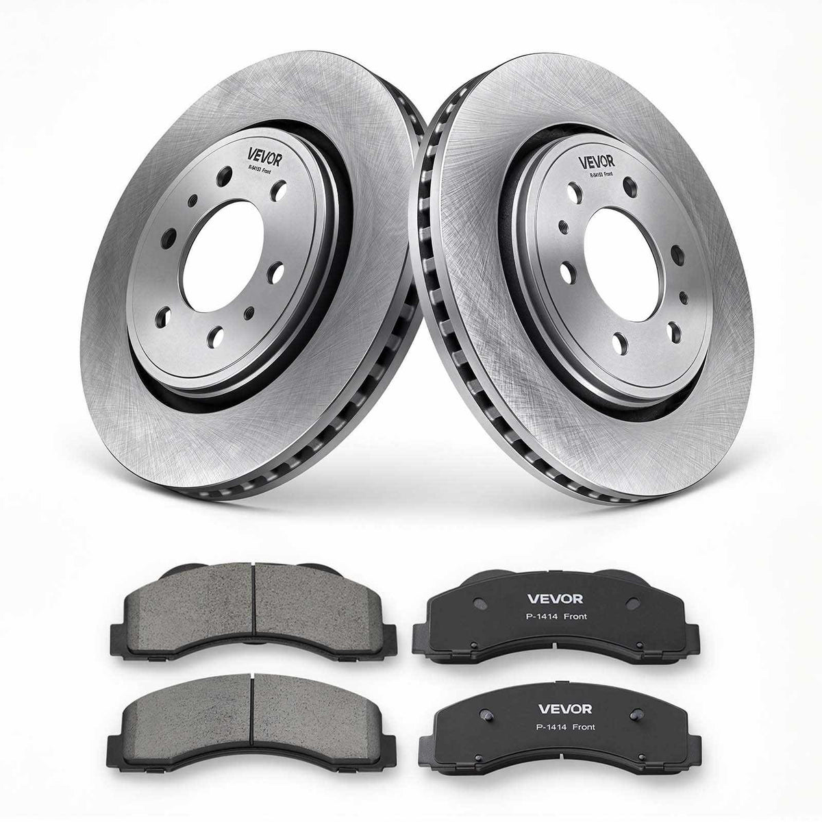 Front Brake Kit Ceramic Brake Pads & Hollow Brake Rotors Replacement, Compatible with 015-2020 Ford F-150, 2010-2014 Ford F-150 (6 Lug Models), 2010-2021 Ford Expedition & Lincoln Navigator