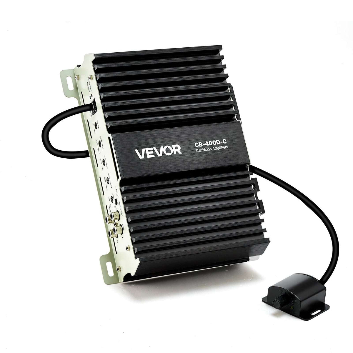Monoblock Car Amplifier, 400W RMS MAX, 1/2/4 Ohm Stable, 1-Channel Class D Car Audio Amplifier with Remote Subwoofer Level Control, Low Pass Filter, Bass Boost & Phase Shift, Volume Controller