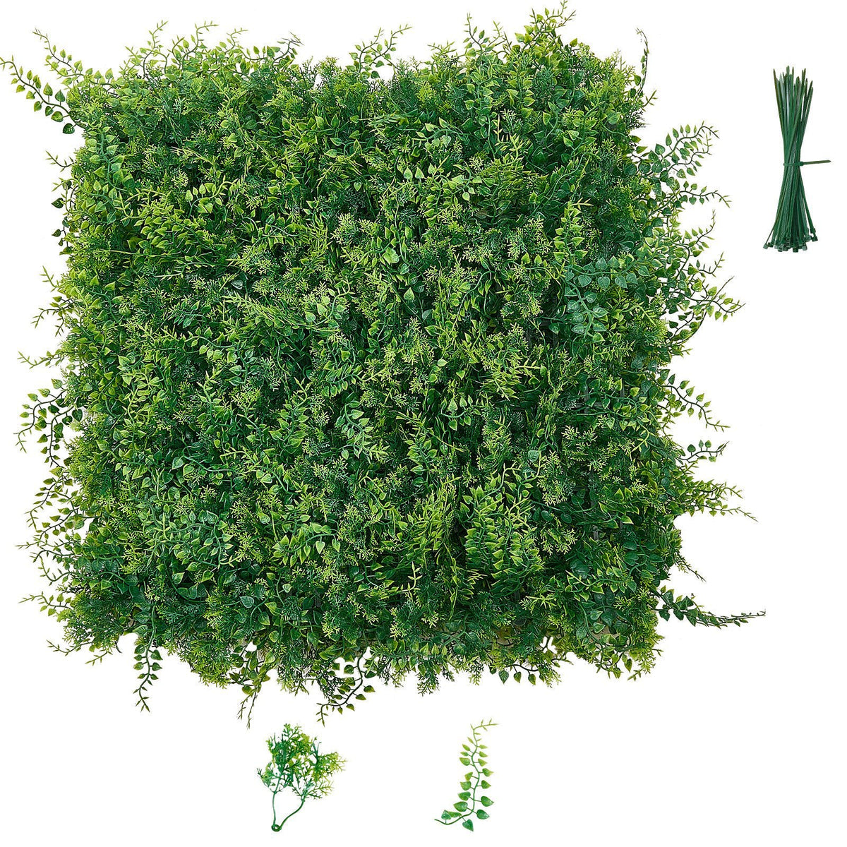 Artificial Plant Wall, 12PCS 20 x 20 in Artificial Boxwood Panels, Sun Protection Greenery Backdrop Privacy Hedge Fence, Fake Grass Screen for Wedding, Indoor, Outdoor Garden, Backyard