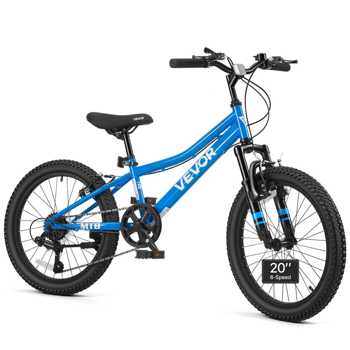 Mountain Bike for Men and Women 20 inch Outdoor Bicycle 6 Speeds, Adult Bikes, Front Suspension, Adjustable Saddle, All-Terrain Tires, High Carbon Steel Frame, Dual Brake, Pre-Assembled