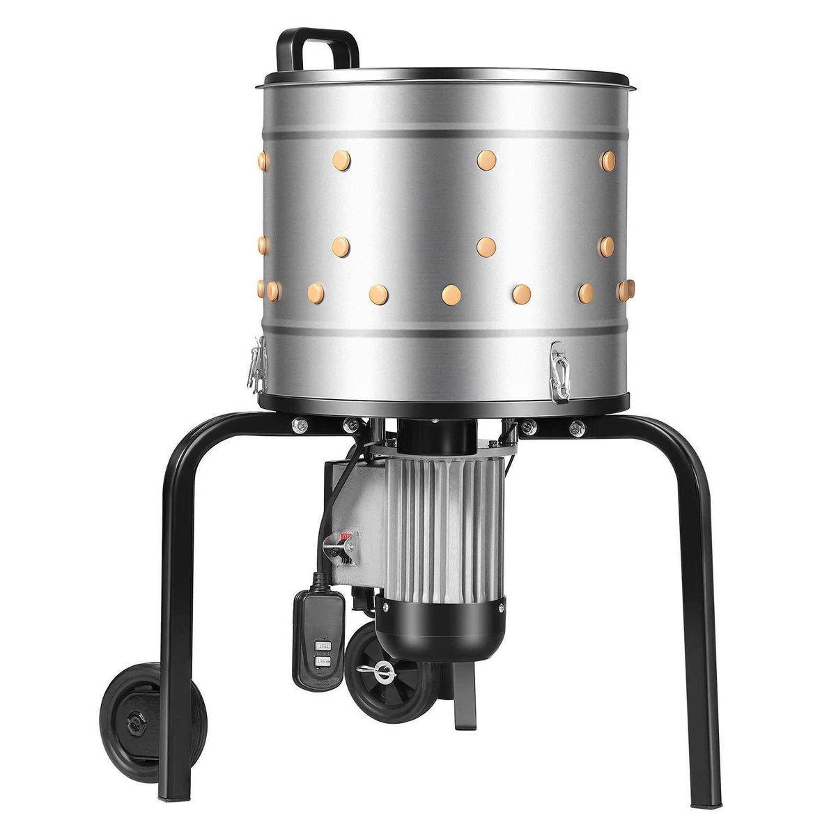Chicken Plucker Machine, 15.7 in Drum, 550W & 275RPM Electric Chicken Plucking Machine with 114 Soft Fingers & Transport Wheels, Stainless Steel Feather Remover for Processing 1-2 Chicks Once
