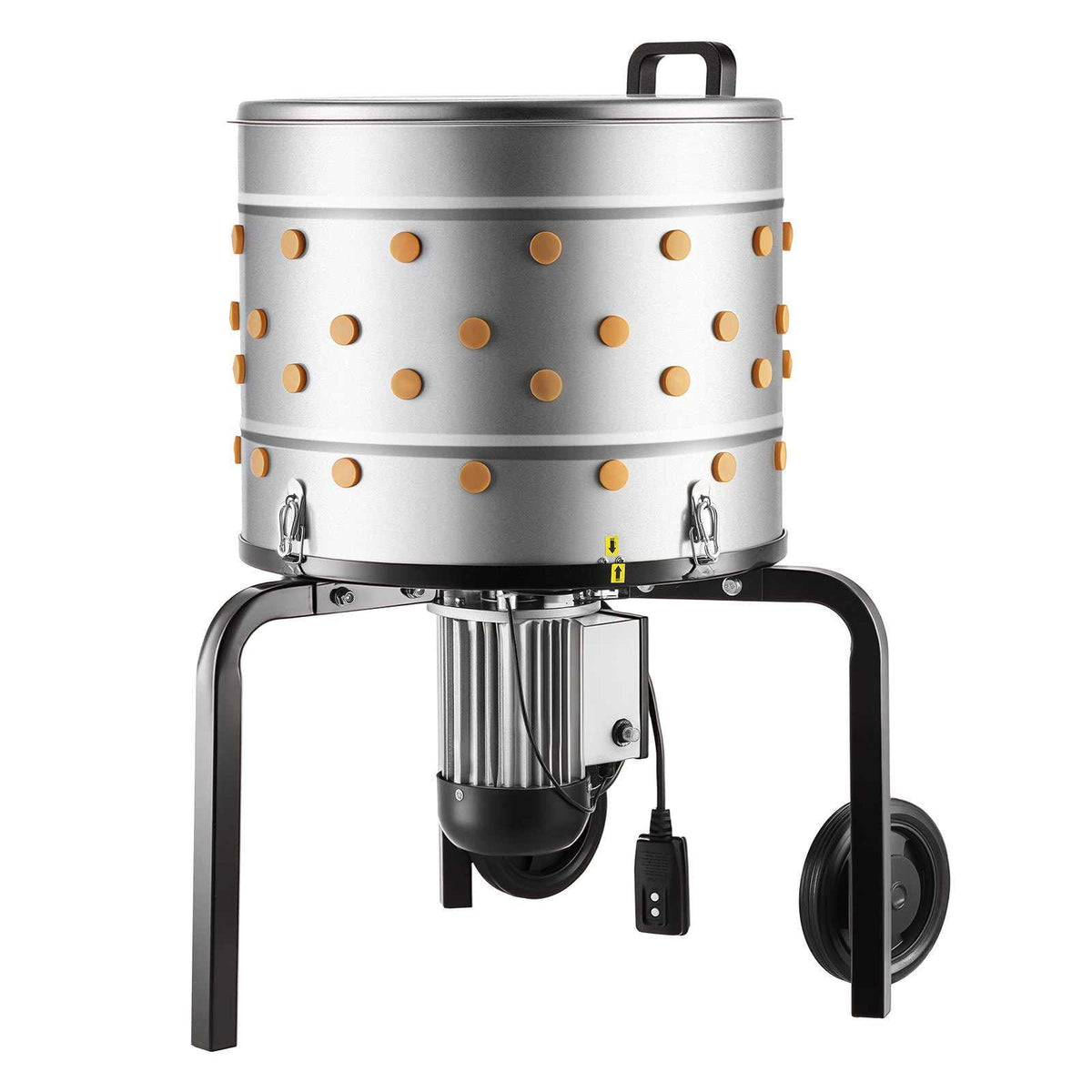 Chicken Plucker Machine, 19.7 in Drum, 750W & 275RPM Electric Chicken Plucking Machine with 98 Soft Fingers & Transport Wheels, Stainless Steel Feather Remover for Processing 2 Chicks Once
