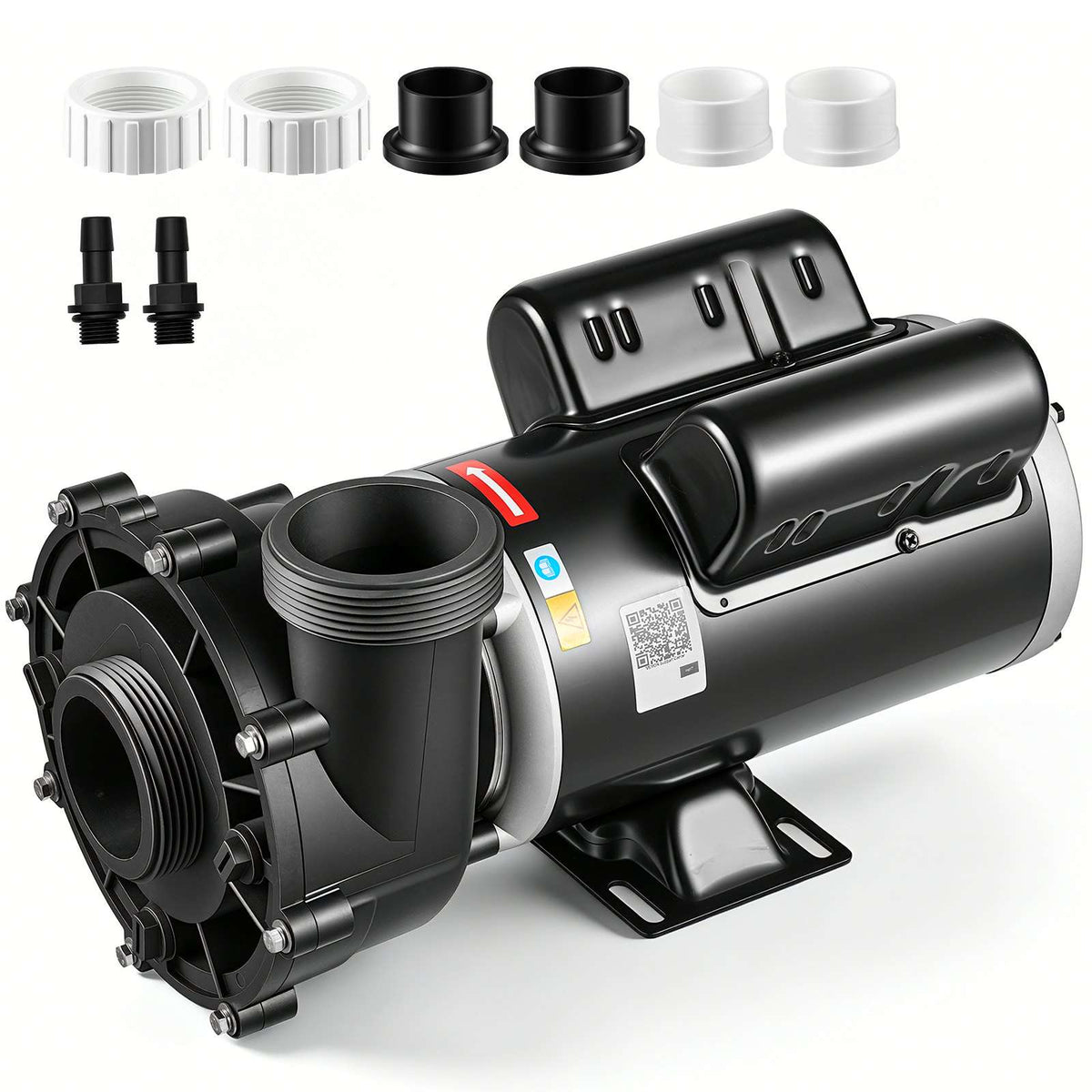 SPA Pump 3HP Hot Tub Pump 2 Speed 48 Frame with 1.5" & 2" Port, 230V, 190 GPM High Speed & 90 GPM Low Speed, 90° Rotational Interface, SPA Bath Water Circulation, Compatible with OEM Models
