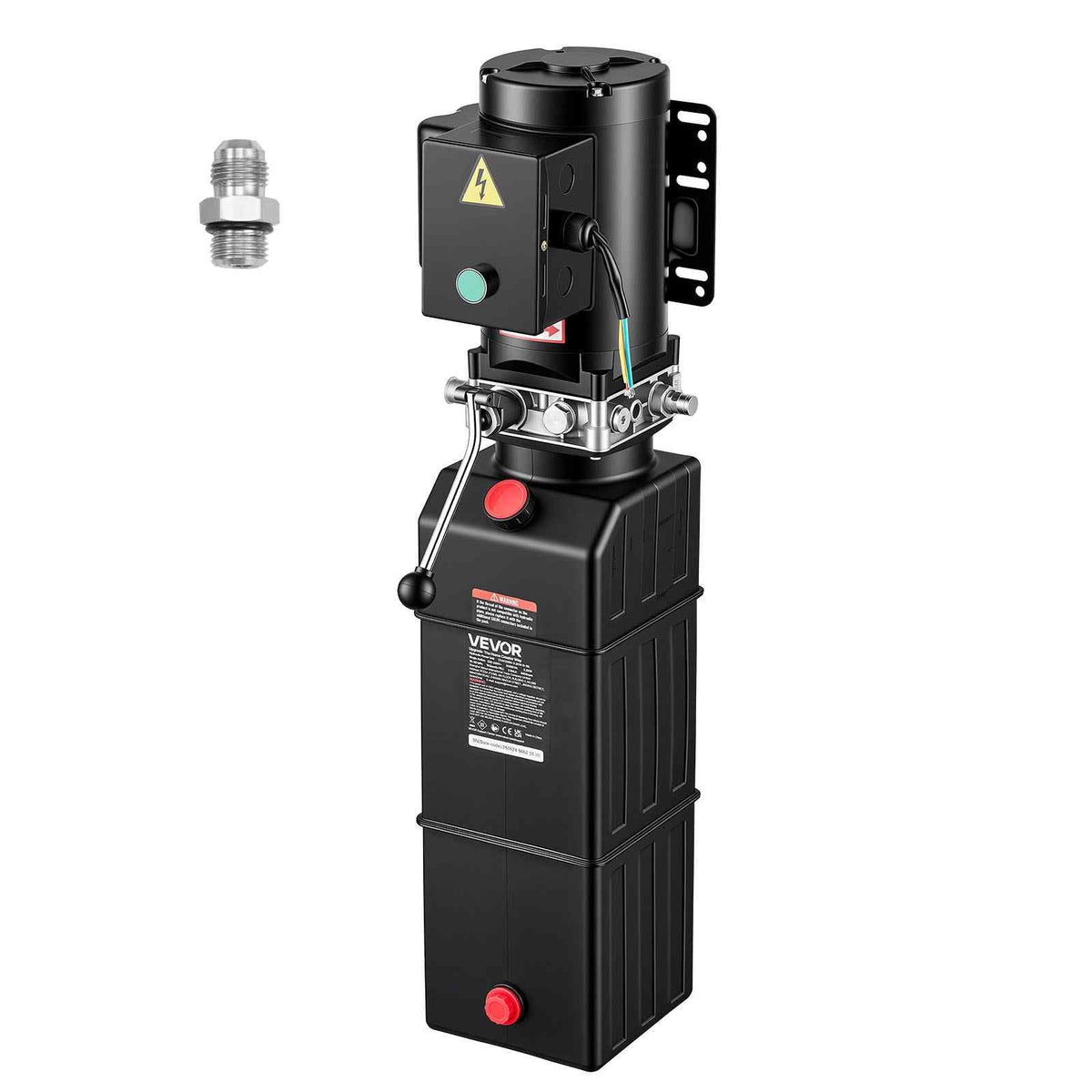 15 Quart Hydraulic Pump, 2.2KW Hydraulic Motor Dump Trailer Pump Single Acting, 3200 PSI Max Relief Pressure, 1.7 GPM Flow Rate, AC220-240V Hydraulic Power Unit Car Lift (Vertical Installation)
