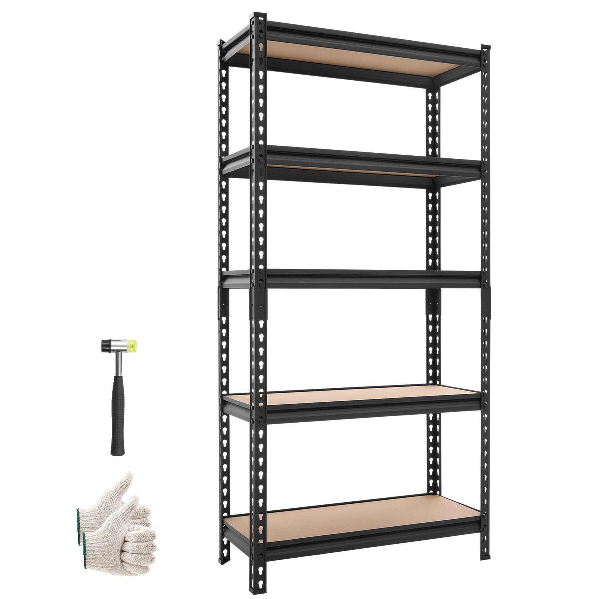 Storage Shelves, 5-Tier Adjustable, 2000 lbs Capacity, Heavy Duty Garage Storage Shelving Unit, Metal Utility Rack Shelf, for Kitchen Pantry Basement Bathroom, 29.88" W x 12.17" D x 59.84" H