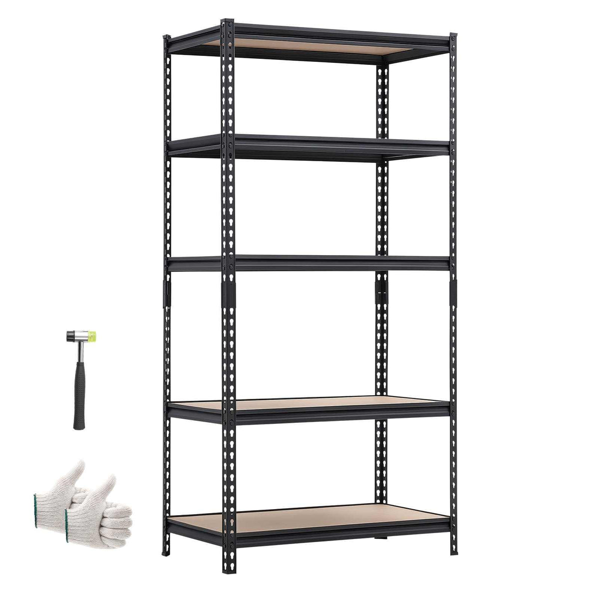 Storage Shelves, 5-Tier Adjustable, 2000 lbs Capacity, Heavy Duty Garage Storage Shelving Unit, Metal Utility Rack Shelf, for Garage Warehouse Basement Kitchen, 36.34" W x 18.07" D x 71.38" H