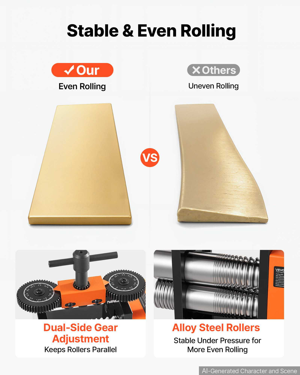 Rolling Mill 3-in-1 Round Flat Half-Round Forming Roller Mill Machine, Manual Jewelry DIY Tool, 0.03-7 mm Adjustable Thickness, Stable & Even Rolling, for Ductile Metals, Gold, Silver, Copper