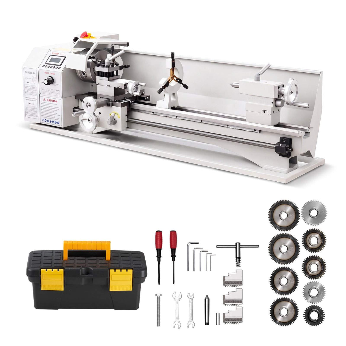 Metal Lathe 8.7 x 30 in 1100W Benchtop Lathe Machine Variable Speed, 3000 RPM Max Spindle Speed, with Metal Gear, Brushless Motor, 8 Metric 8 Imperial Threads, for Metalworking Threading Turning
