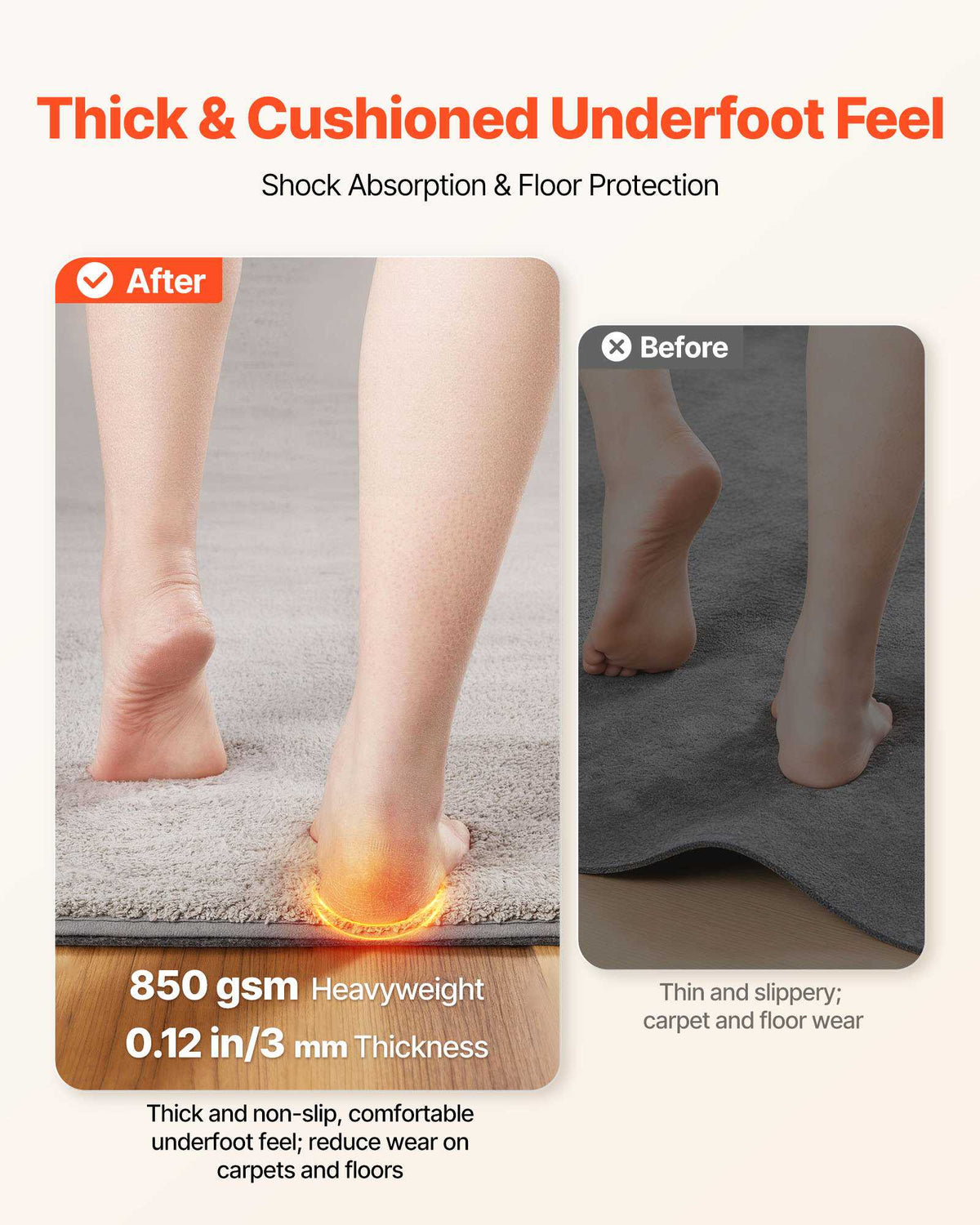 Rug Pad 10 x 14 ft, Non-slip Carpet Area Pad, Rug Mat Padding with Dual Surface Felt Cushion & Rubber Gripper, Hardwood Floor Protection for All Floors, Finishes, Keeps Carpets in Place