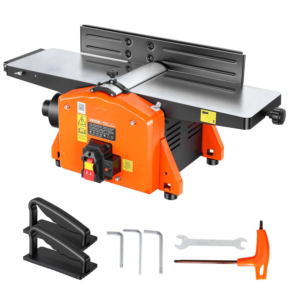 Spiral Benchtop Jointer, 8 Inch, 2 HP 8500 RPM Bench Top Wood Jointer, with 18-Blade Spiral Cutterhead, Extendable Cast Aluminum Table, Up to 1/8 in Depth, Adjustable Fence, for Woodworking DIY