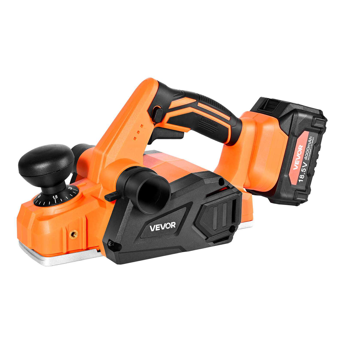 Cordless Handheld Planer, 3-1/4-Inch Cut Width, 15000 RPM Electric Hand Wood Planer with 4.0 Ah 18V Lithium Battery, Brushless Motor, Adjustable Cut Depth, Dust Collection Bag, for Woodworking