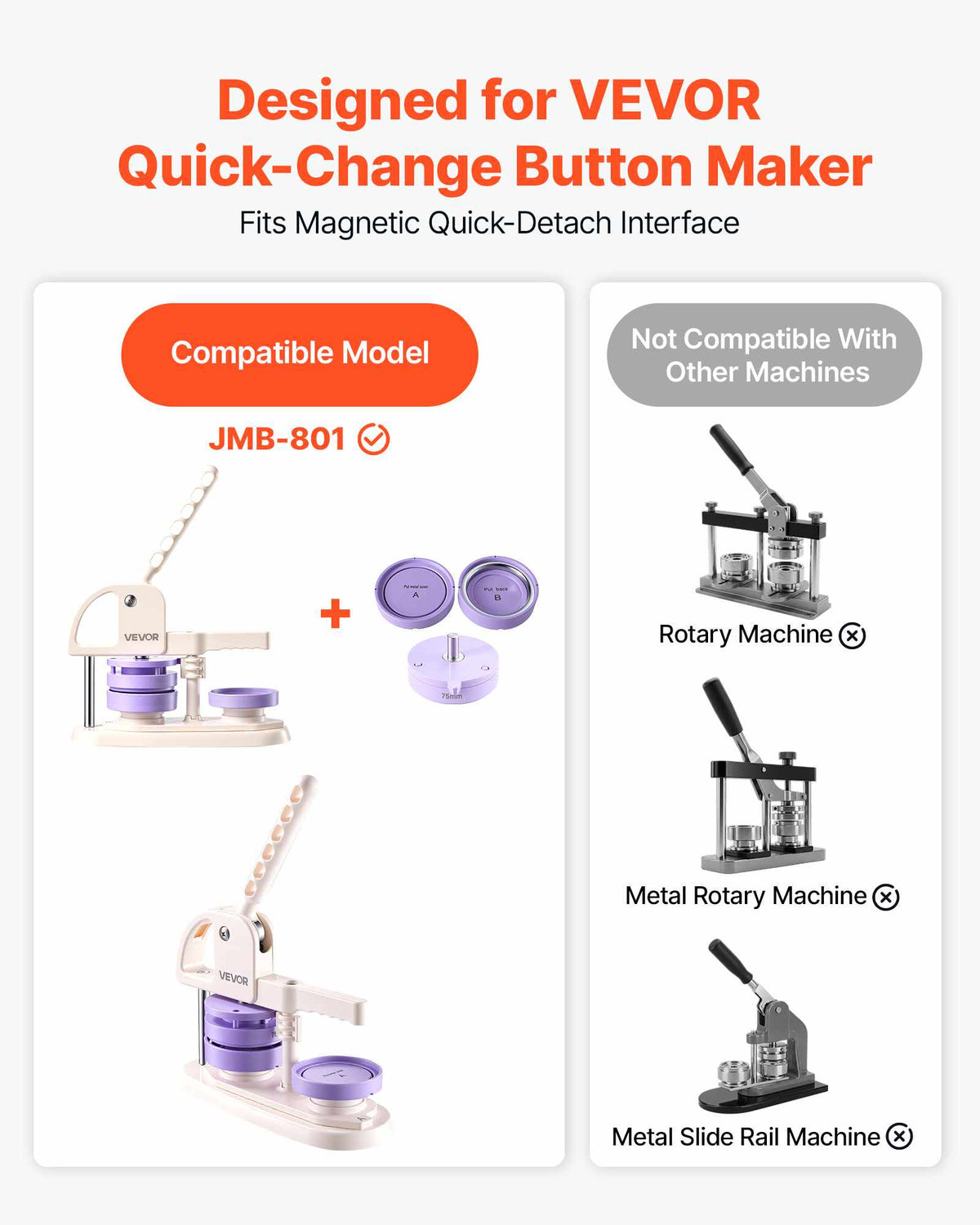 Button Maker Supplies 100 Sets 2.95 in / 75 mm Pin Back Button Parts, with Metal Backs, Metal Shells, Clear Mylar Films, and Blank Circle Papers, for Home DIY, School Events, and Custom Studio