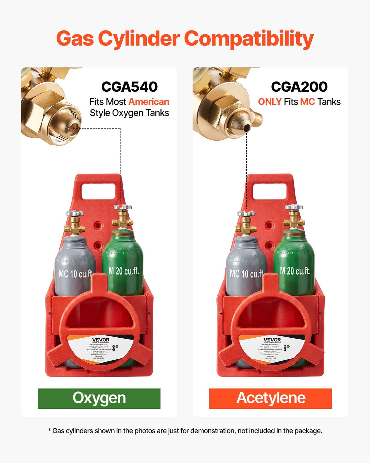 Oxygen Acetylene Torch Kit with Check Valves, Gas Welding Cutting Torch Kit, Portable Oxy Acetylene Brazing Set with 15FT Twin-Hose, 1 Cutting Tip, 2 Welding Tips, 2 Regulators & Cylinder Holder