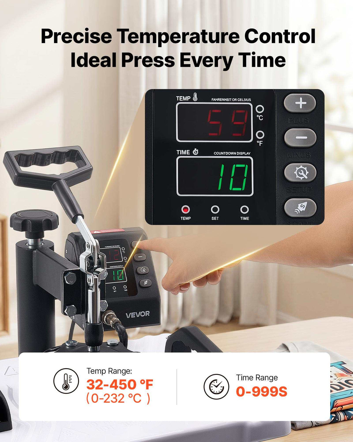 Heat Press Machine 12 x 15 in Sublimation Press Machine Swing Away, Heat Up Fast and Even, Digital Precise Time and Temperature Control, for T-Shirts, Canvas Tote Bags, Pillowcases, Socks