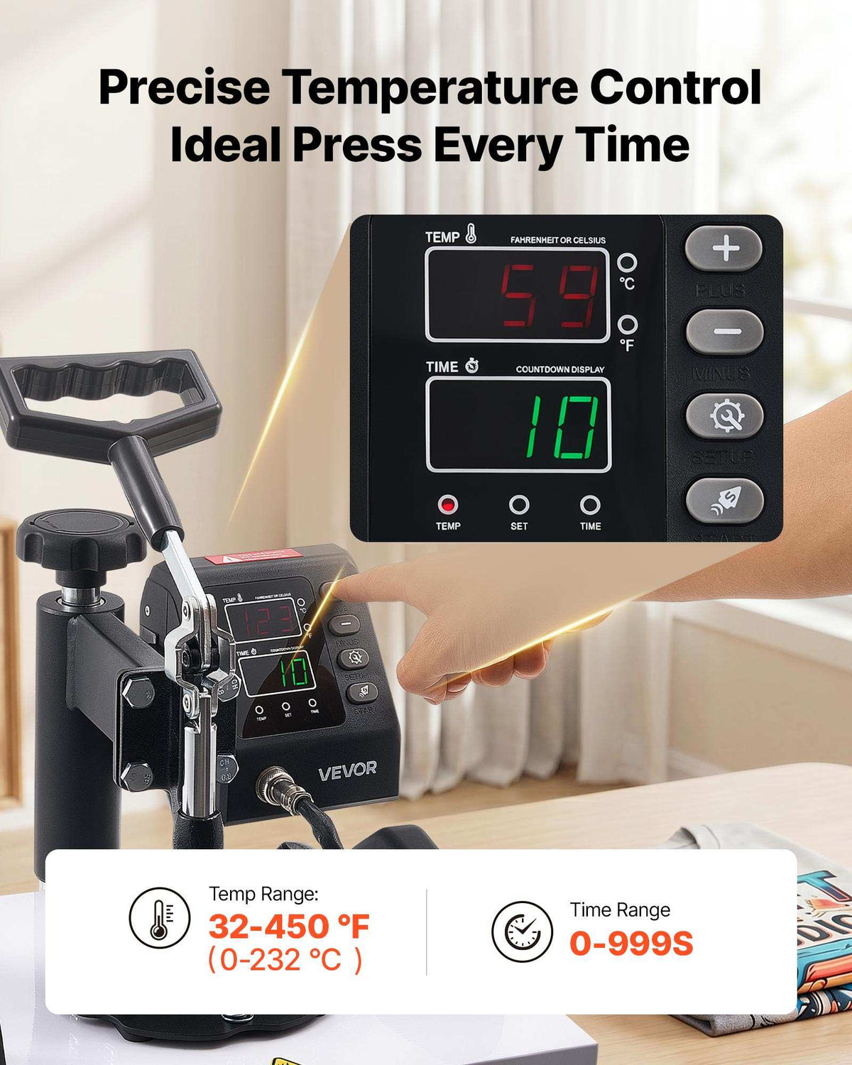Heat Press Machine 12 x 10 in Sublimation Press Machine Swing Away, Heat Up Fast and Even, Digital Precise Time and Temperature Control, for T-Shirts, Canvas Tote Bag, Pillowcases, Socks