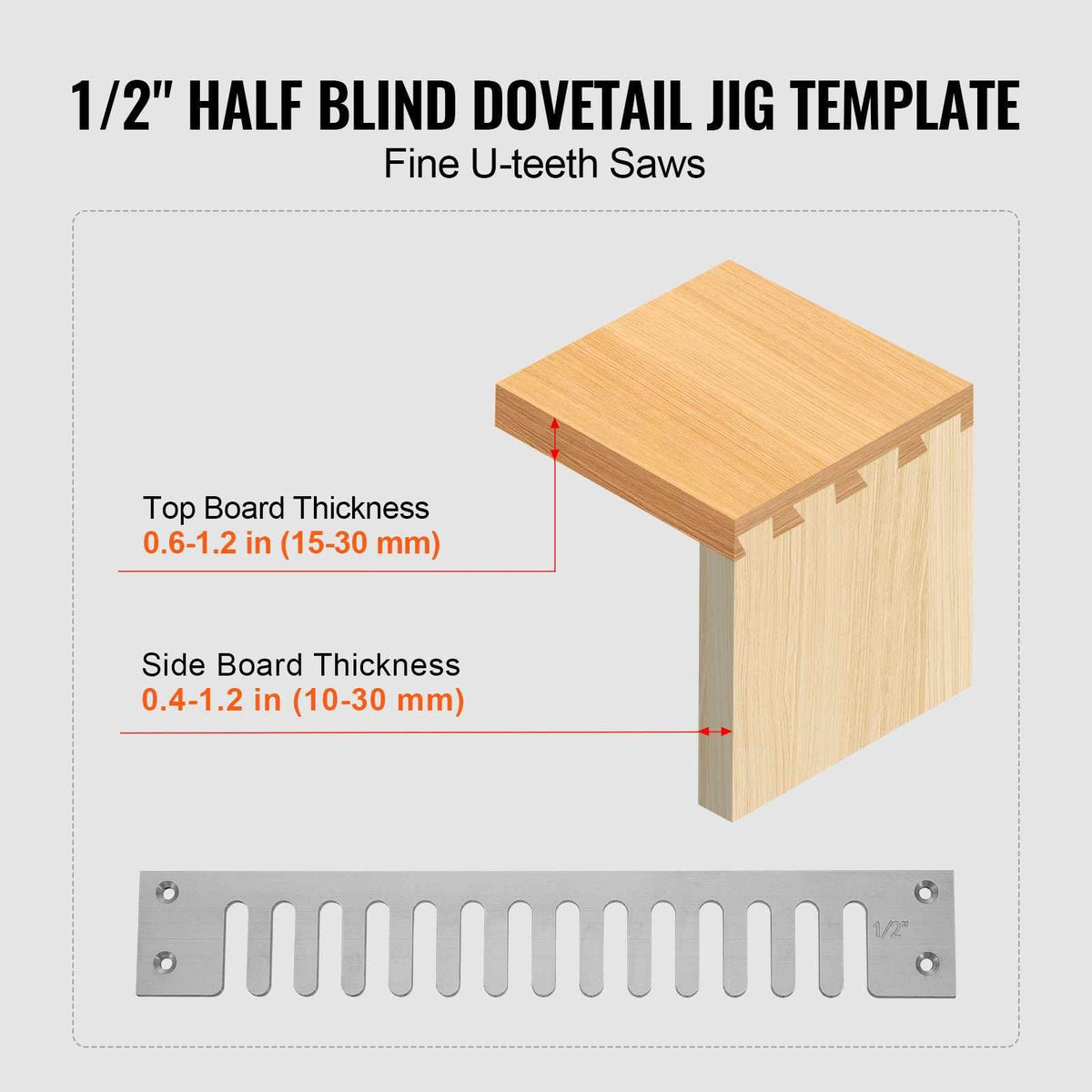 Dovetail Jig, 12 in Width, Dove Tailing Router Jigs with 4 Router Bits & 3 Templates, Precise Alignment Dove Tail Jig, Mortise and Tenon Woodworking Tools for Furniture & Wood Cabinet Making