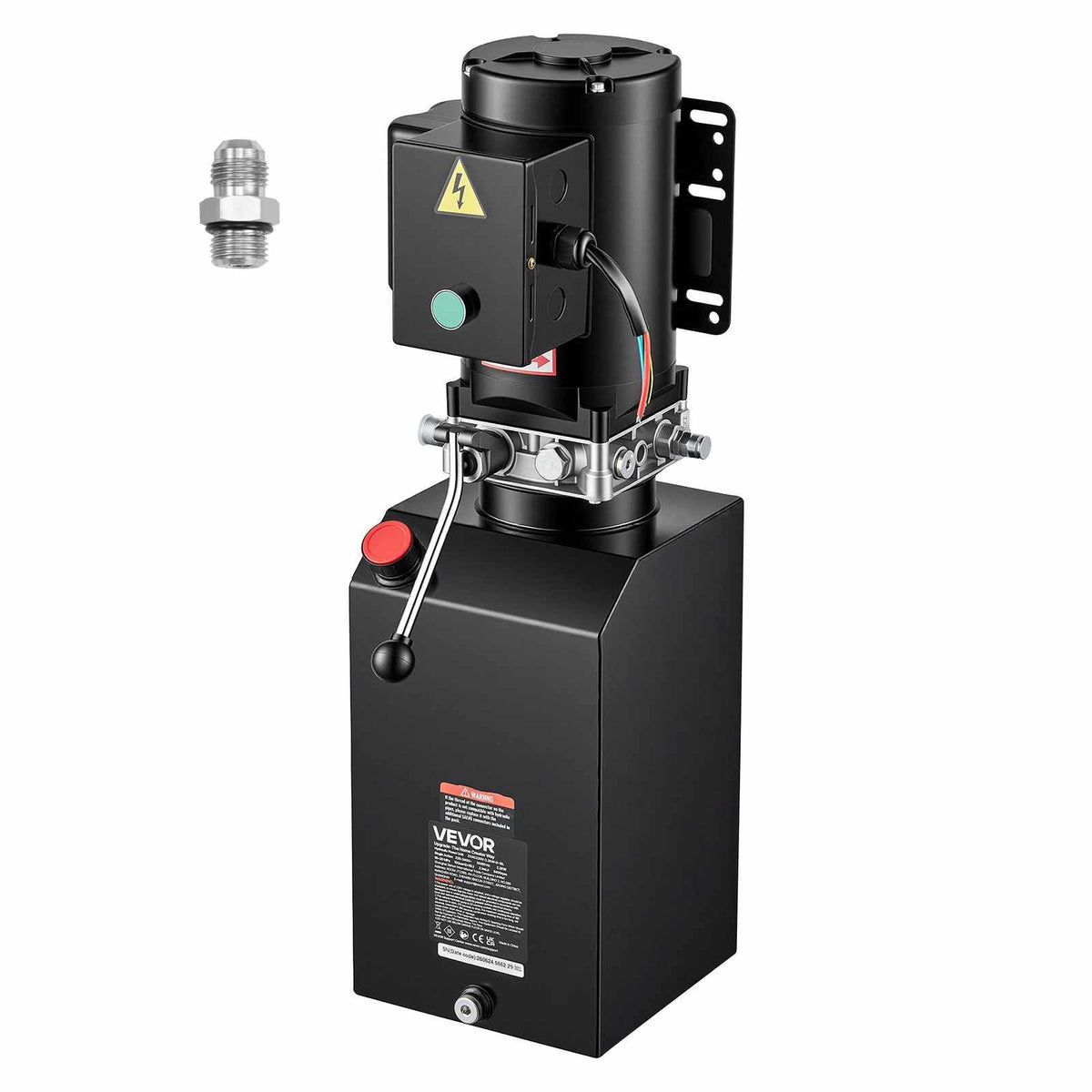 15 Quart Hydraulic Pump, 2.2KW Hydraulic Dump Trailer Pump Single Acting, 3200 PSI Max Relief Pressure, 1.7 GPM Flow Rate, AC220-240V Hydraulic Power Unit Car Lift (Vertical Installation)