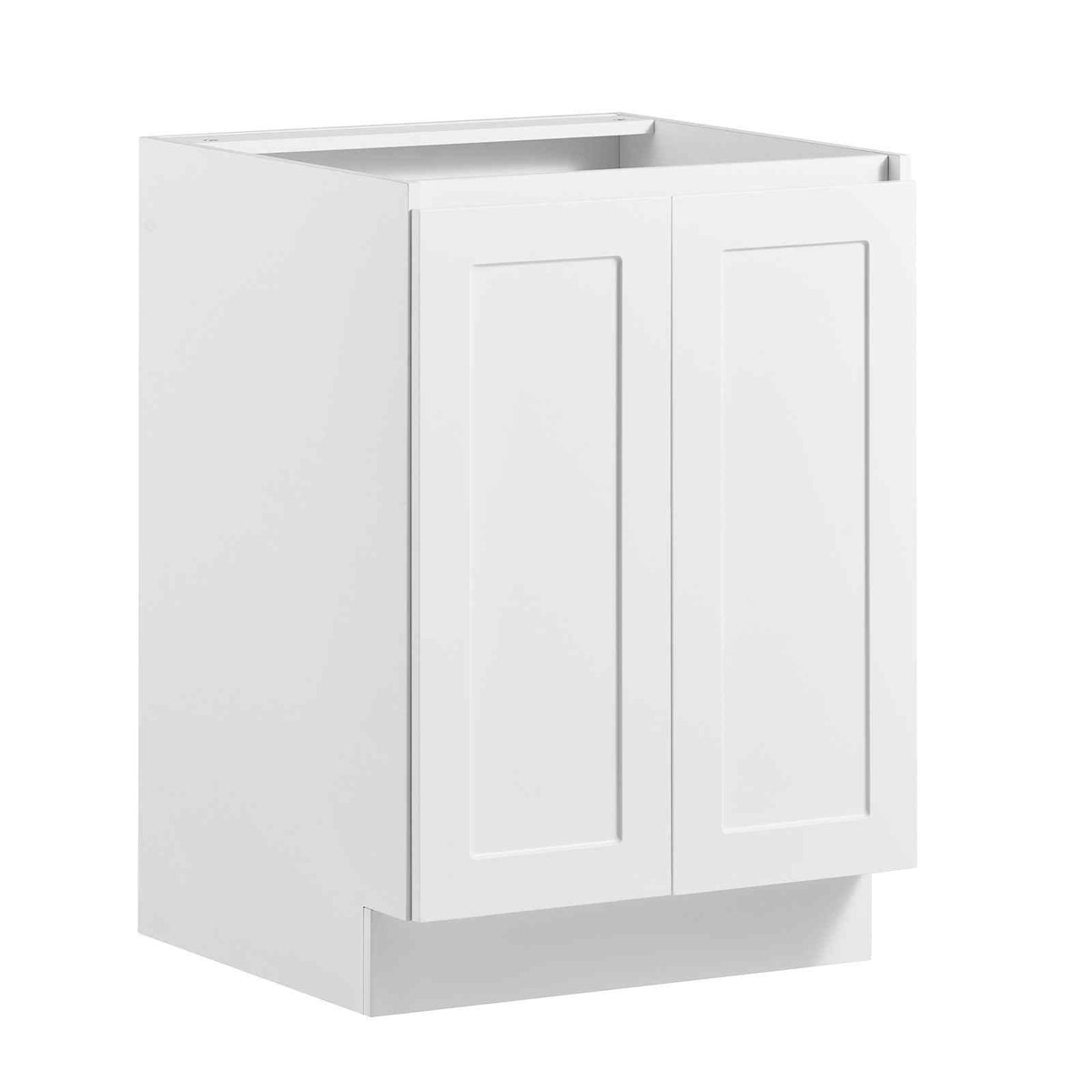 White Shaker Base Cabinet Ready to Assemble, 24"W Unassembled Cabinet, 24" W x 24" D x 34.5" H, with 2 Doors, Adjustable Shelf, Soft-Close Hardware, for Home, Office, and Laundry Room